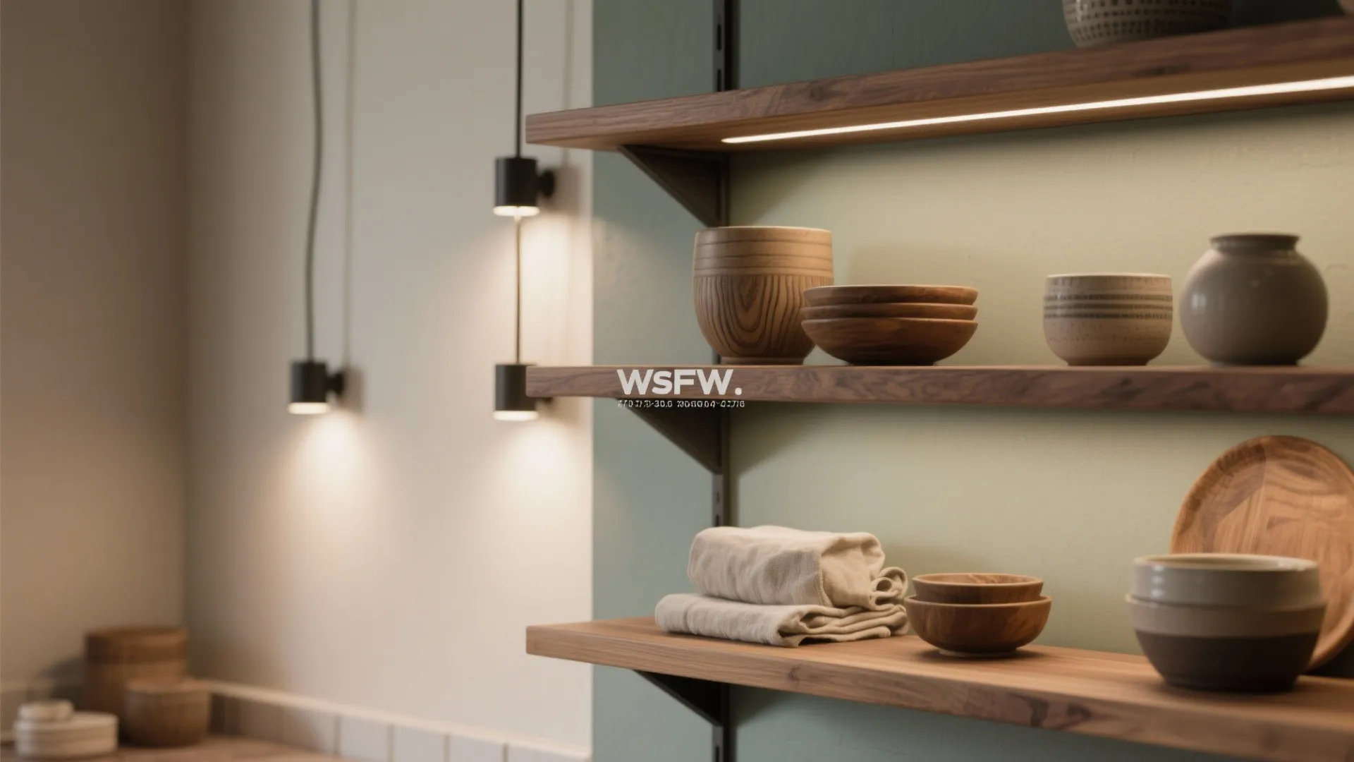 3) Four-Way Accent for Open Shelving Discipline