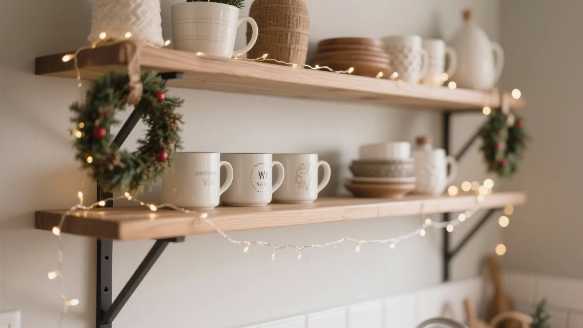 Tip 1: Festive Open Shelving Styling