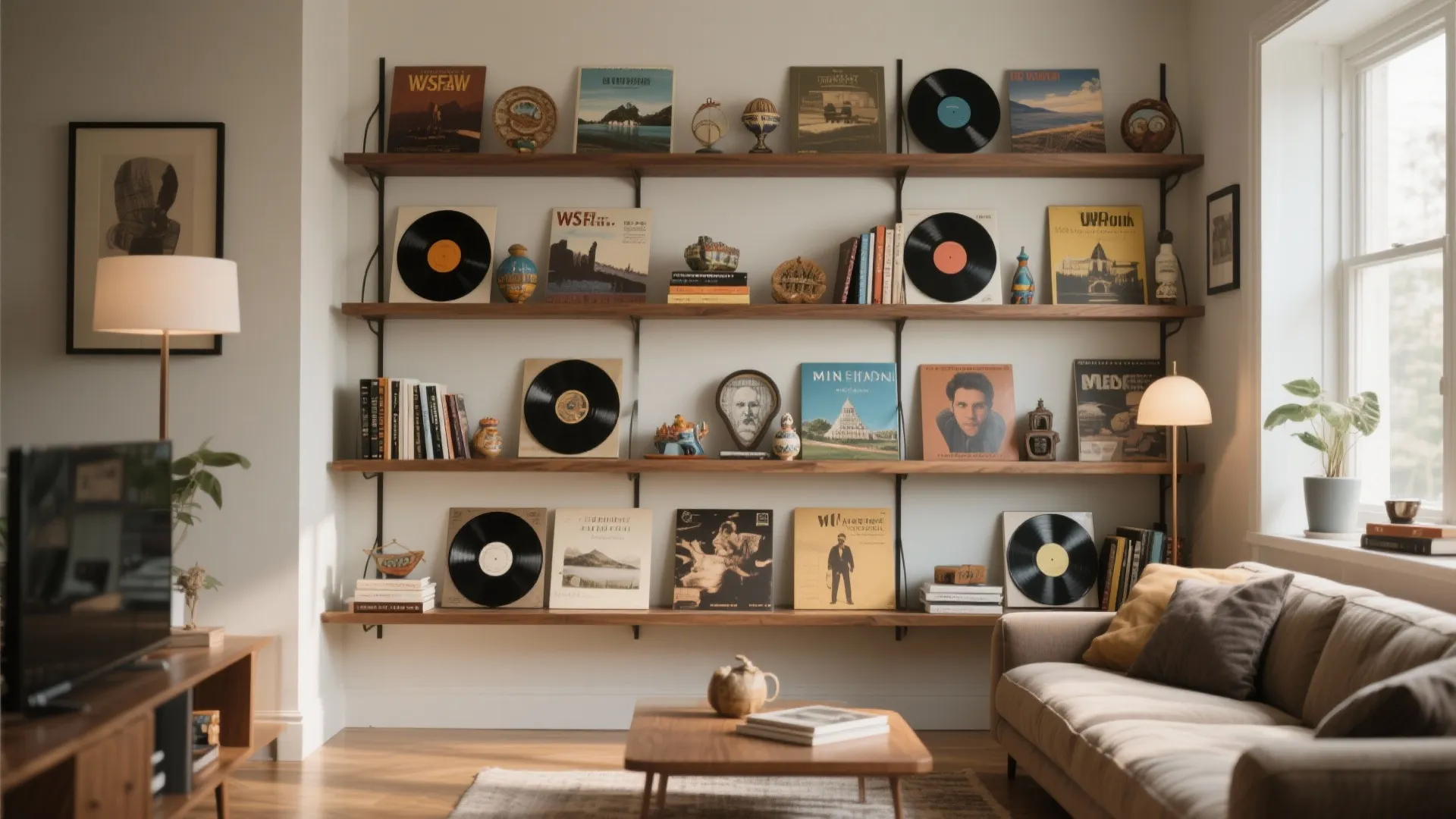 7. Open Shelving with Curated Displays