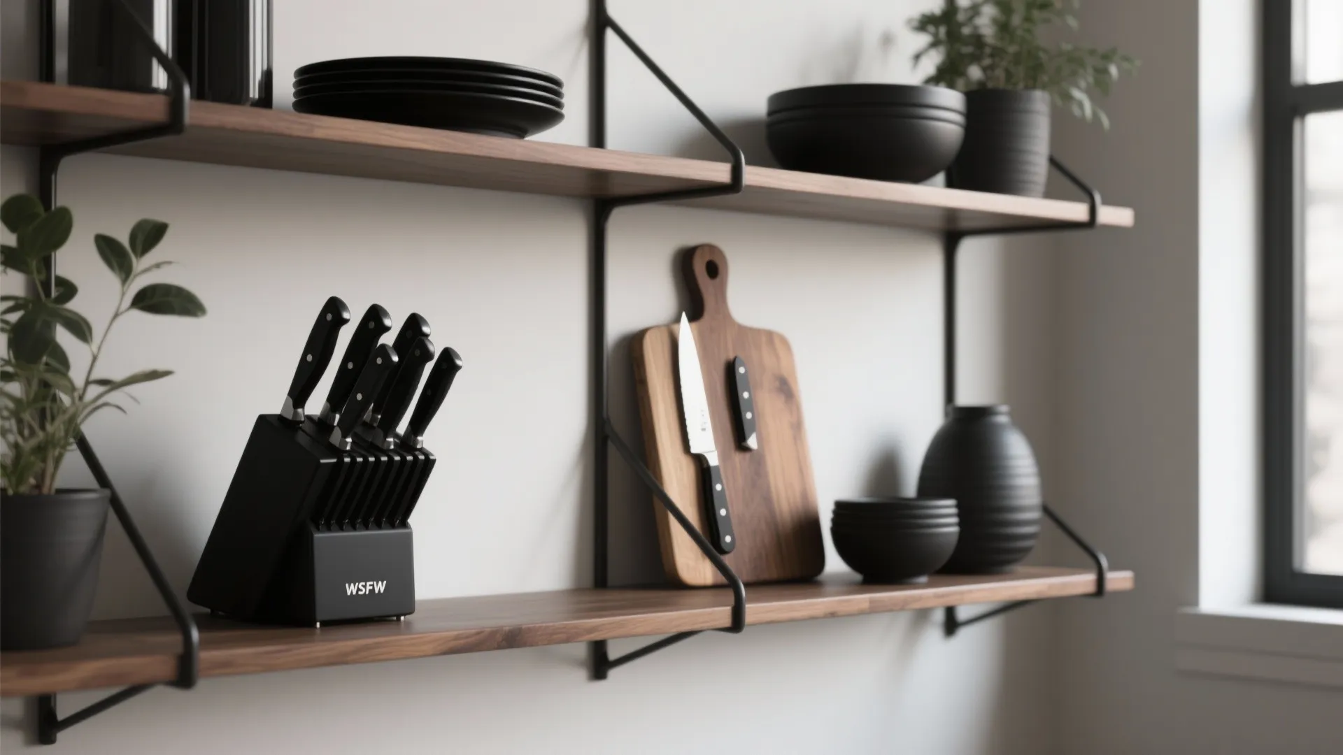 4. Artistic display on open shelving