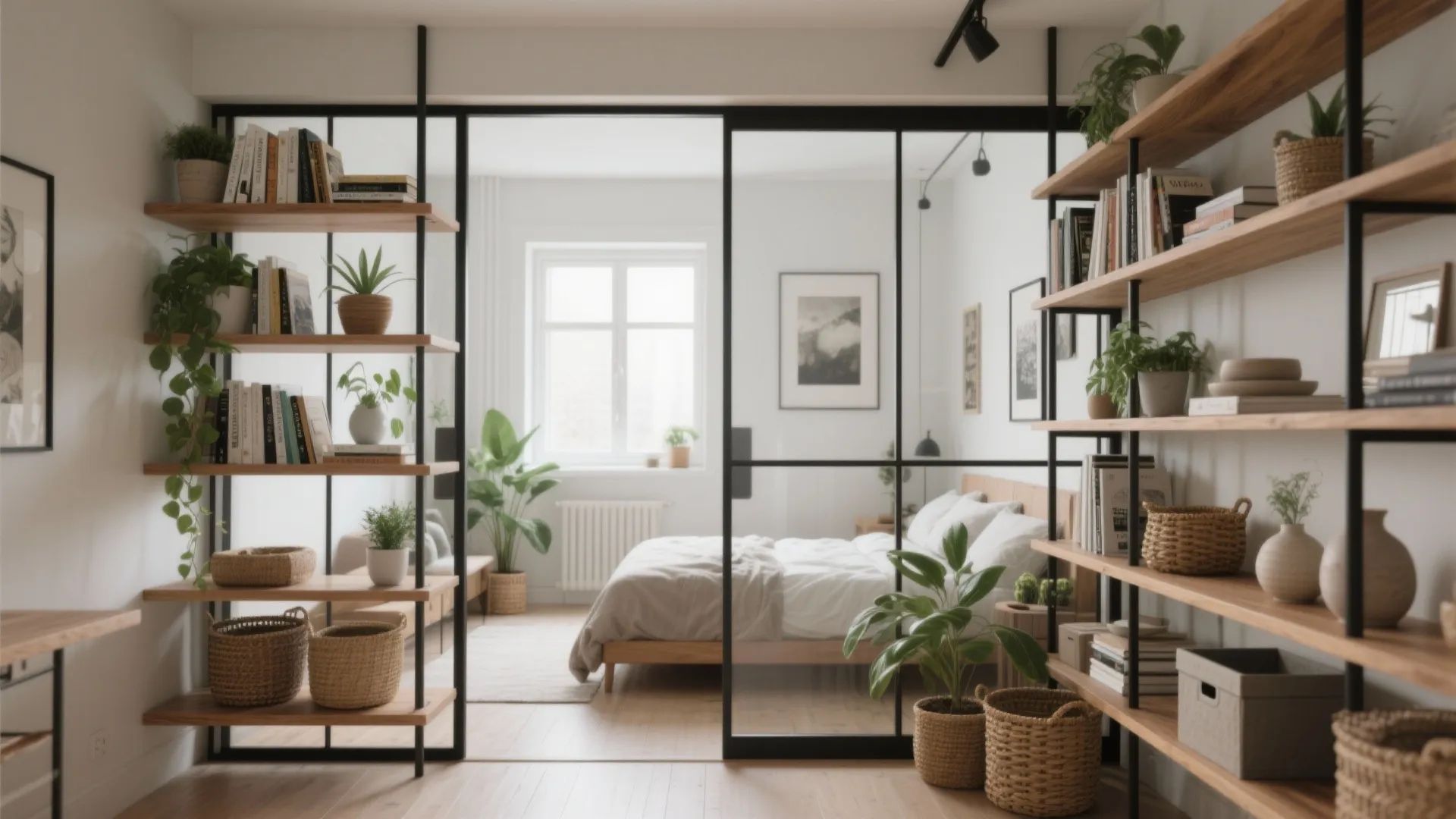 Open Shelving as a See-Through Divider