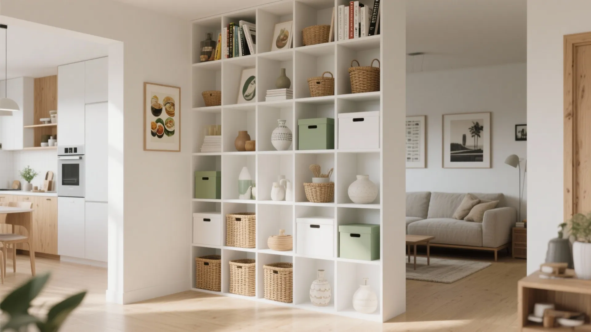 Open Shelving as a See-Through Divider