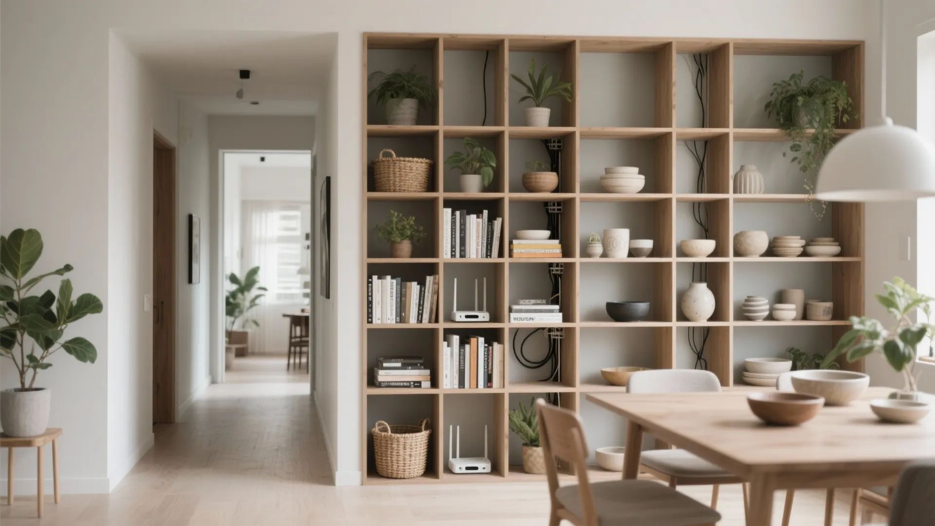 Open Shelving as a See-Through Divider