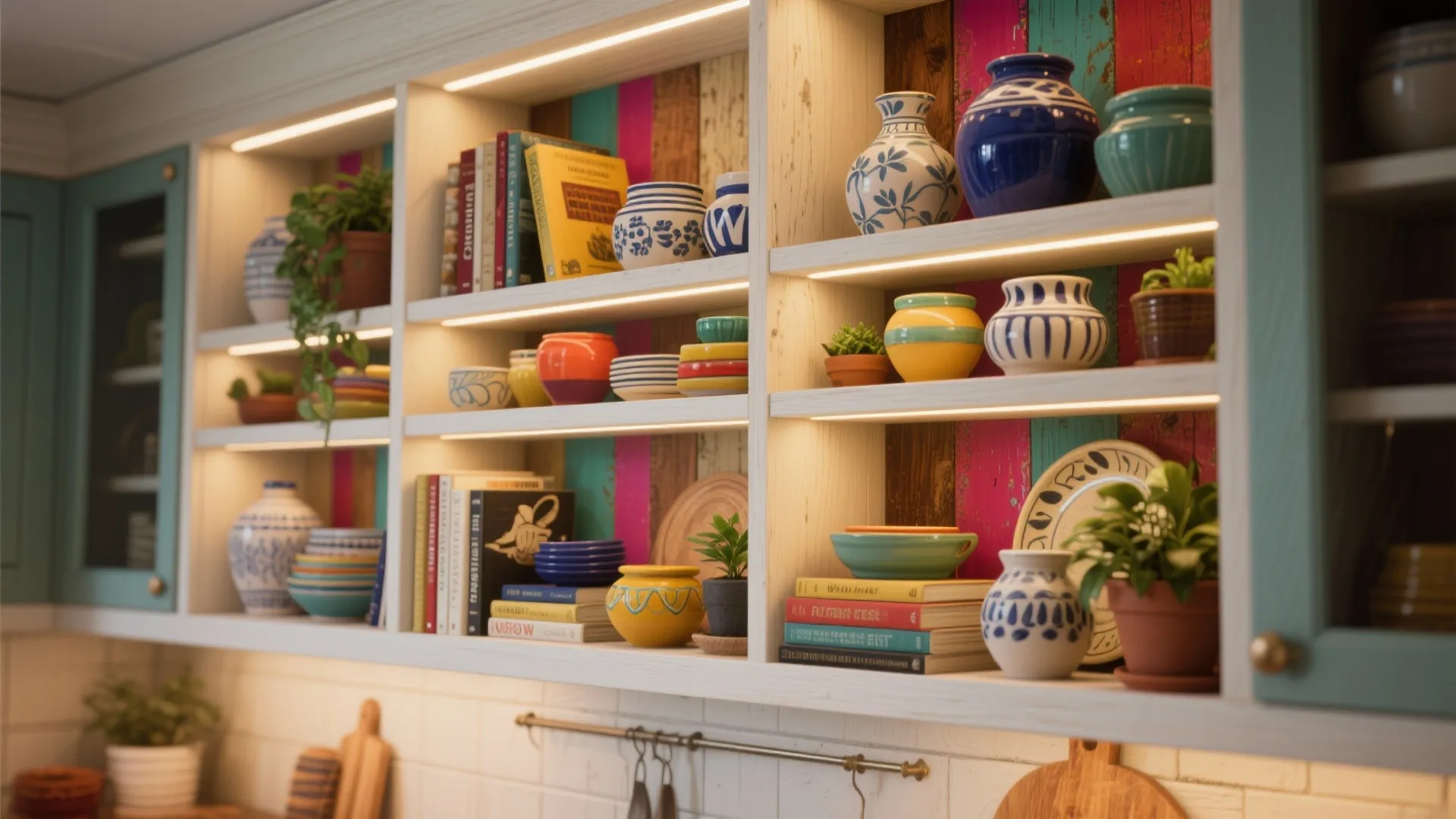 Open-shelf hutch to show off personality