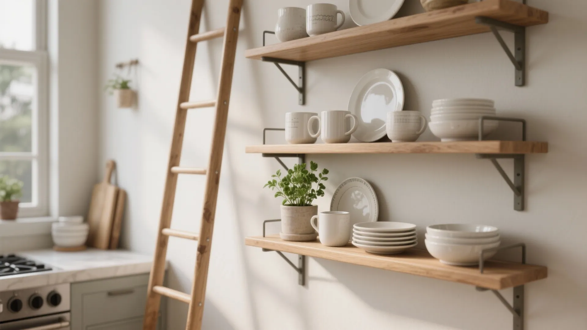 5. Open shelf ladder system