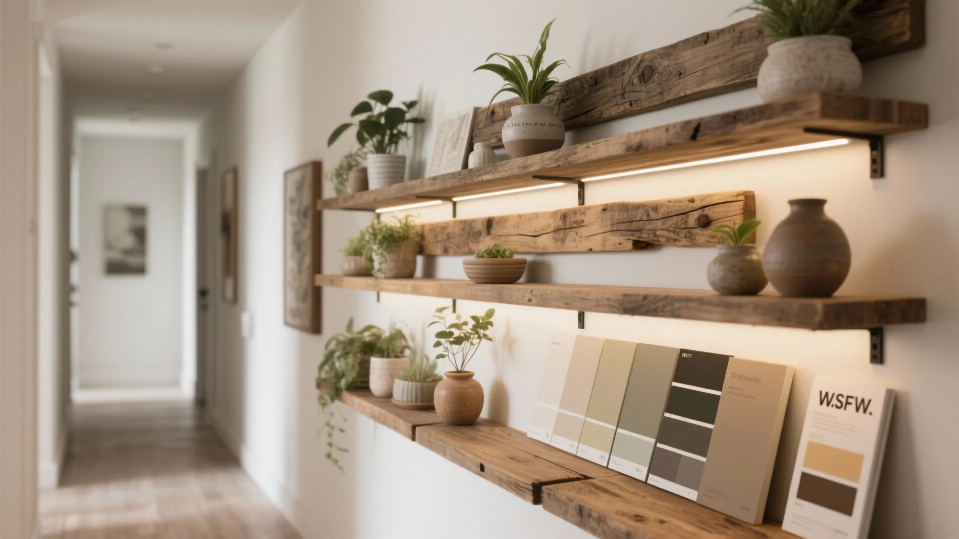 Open shelving for display