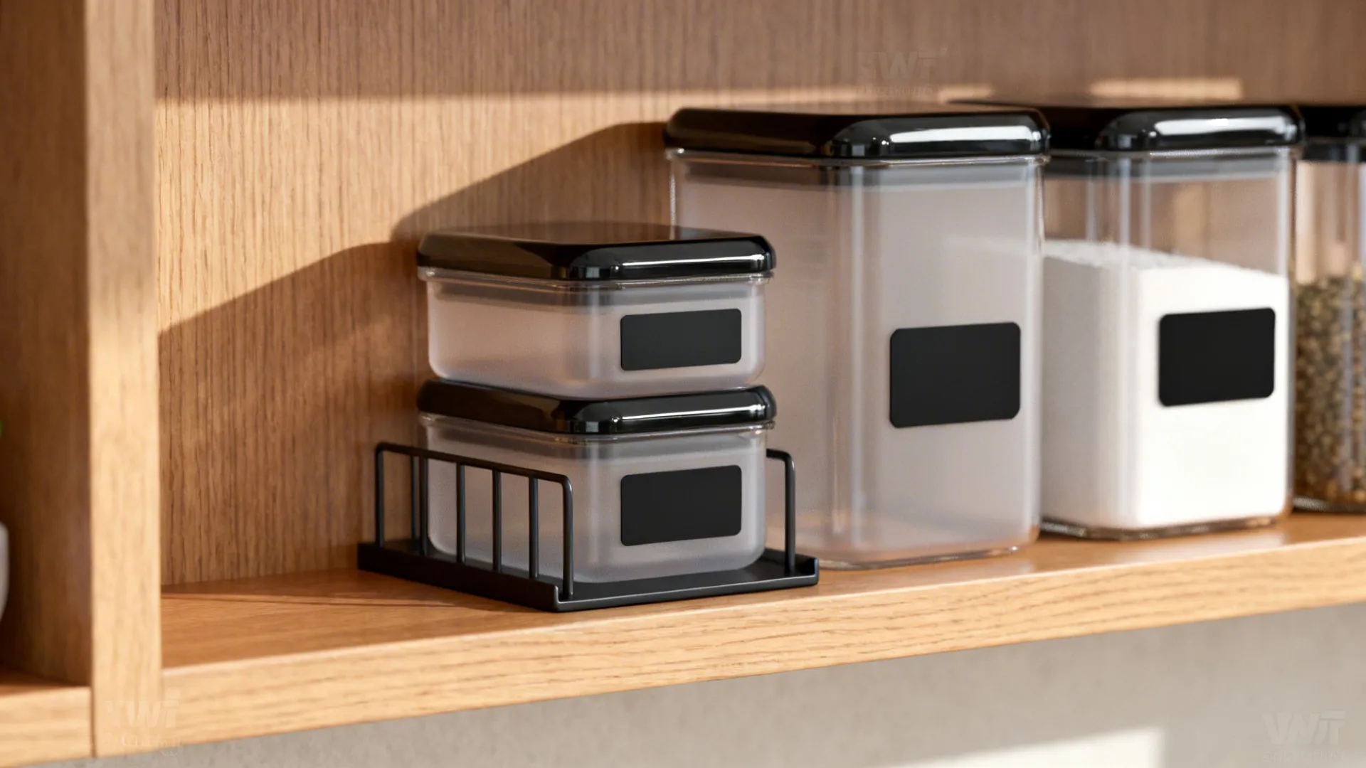 Minimalist Pantry Containers and Open Shelving