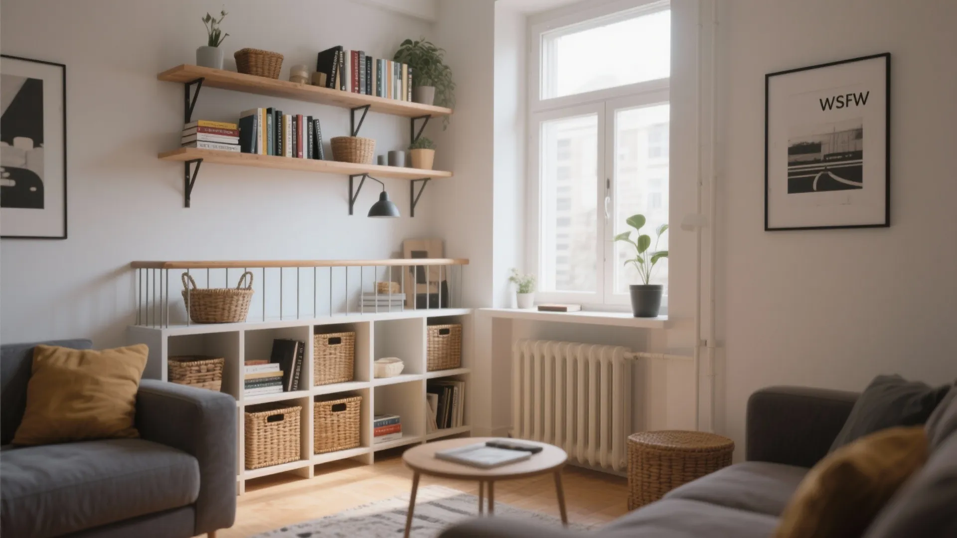 6. Open Shelving as a Rail