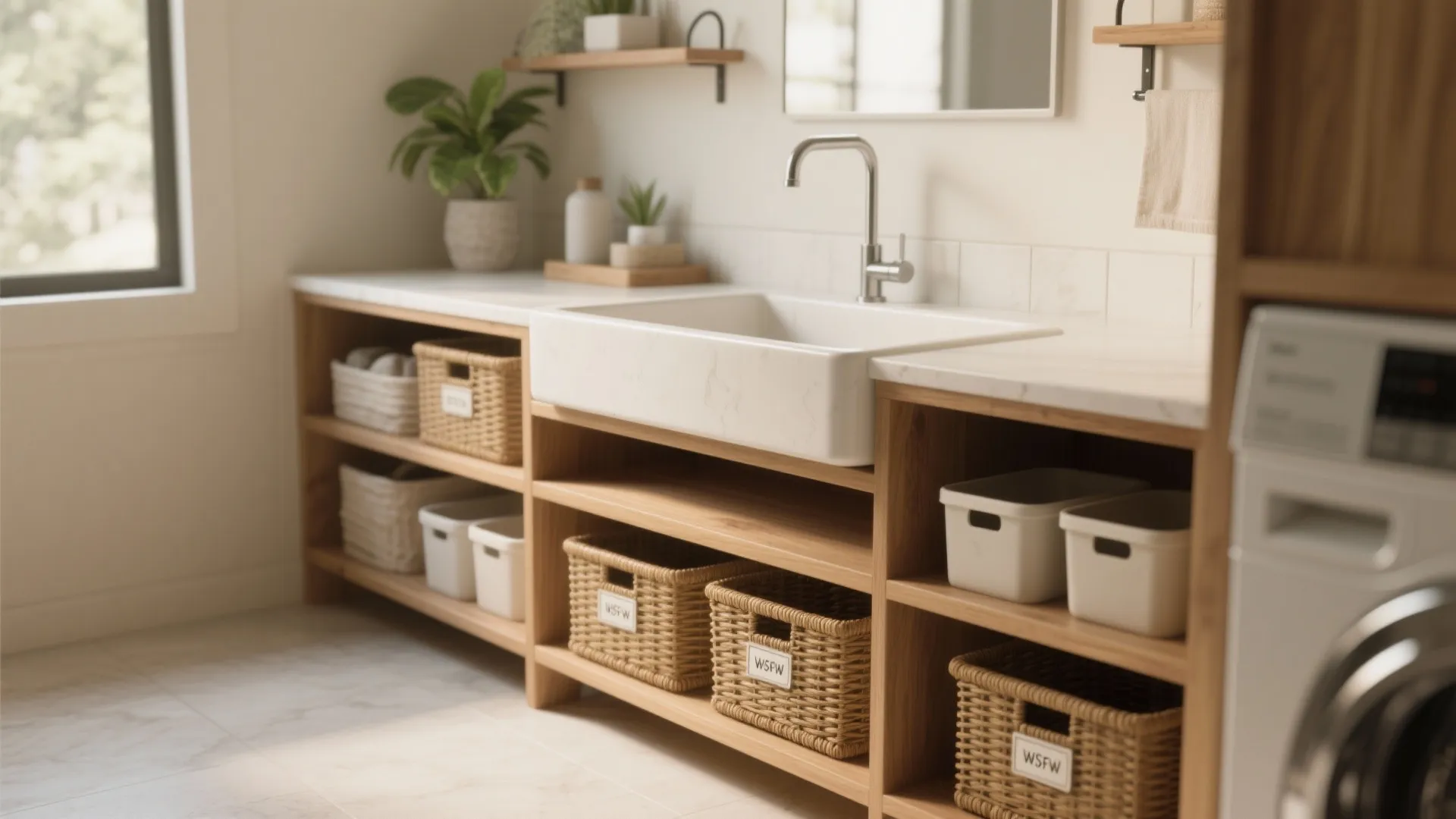 3. Open Shelf Base with Basin on Top