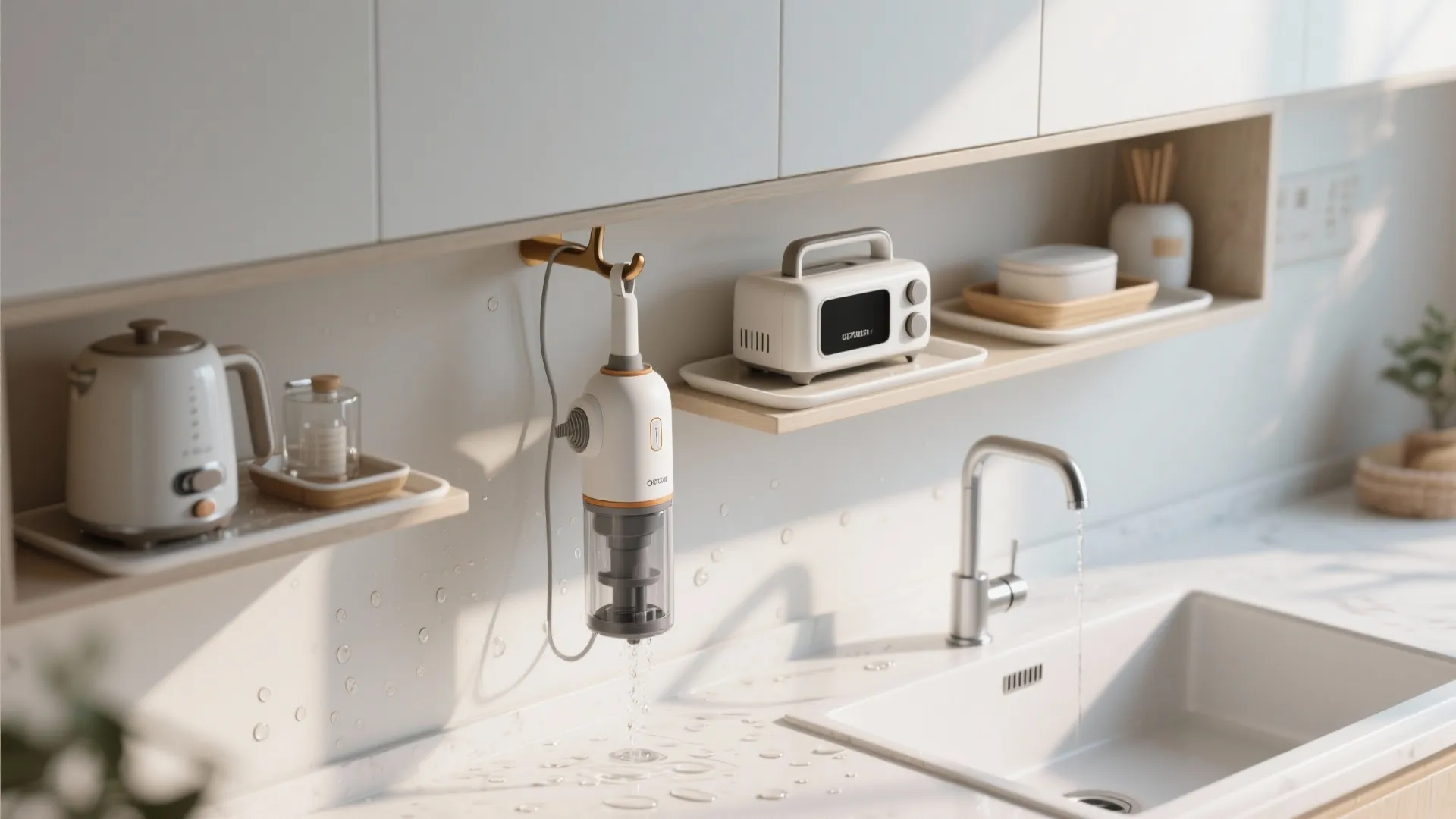 5. Quick-access open shelf above sink