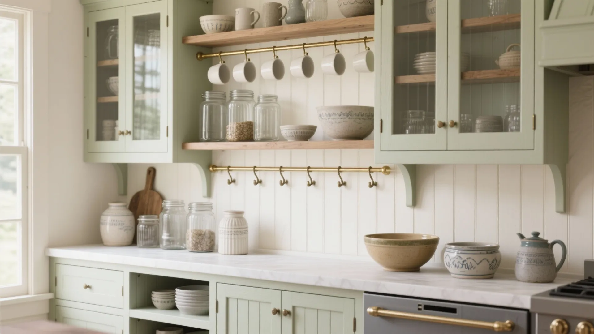 3. Mix open shelving with closed base storage