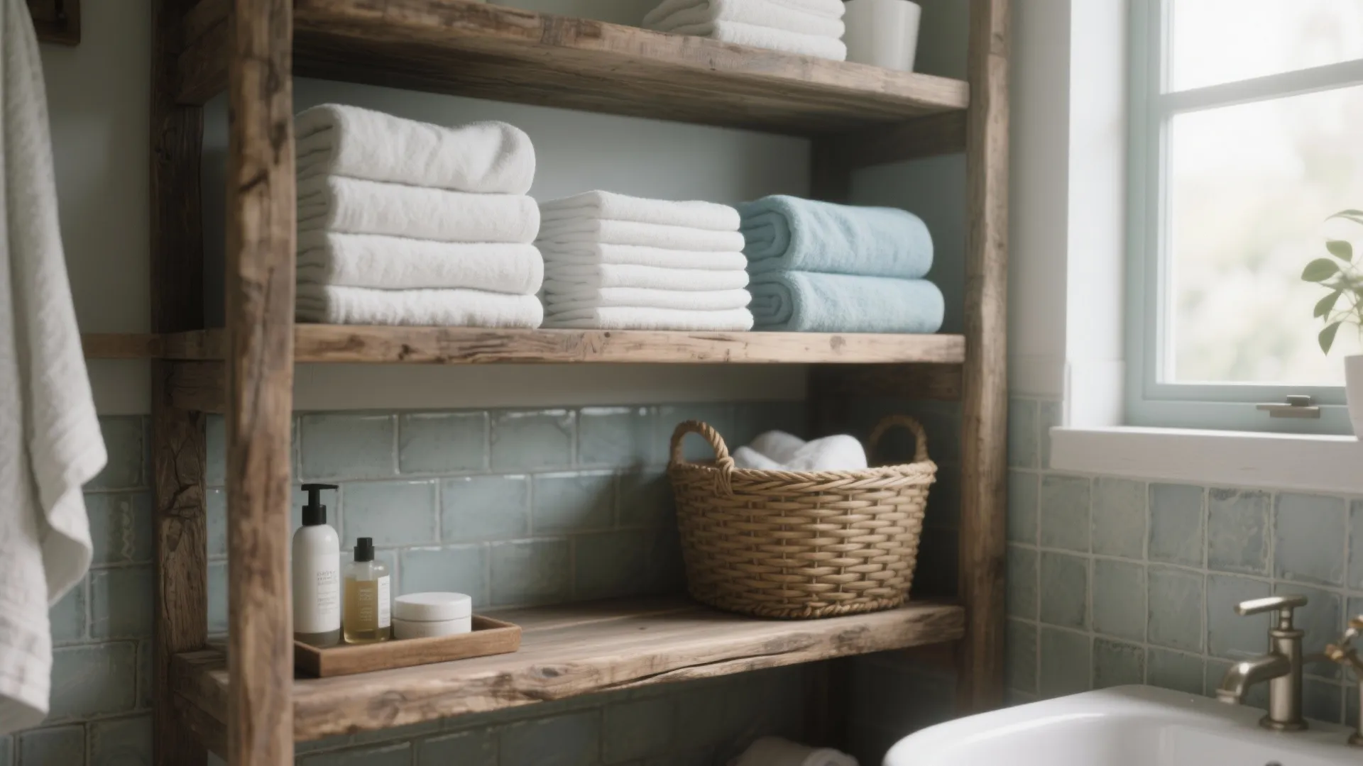 Open Shelf Stacks for a Spa-Like Look