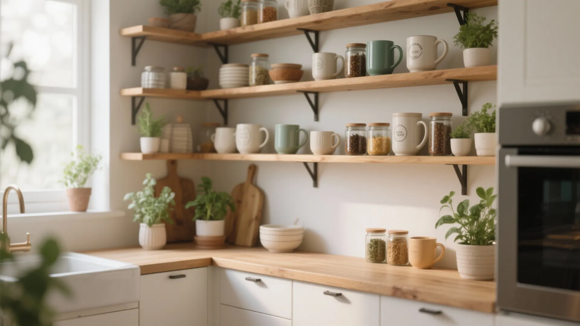 1. Open Shelving with Styled Vignettes