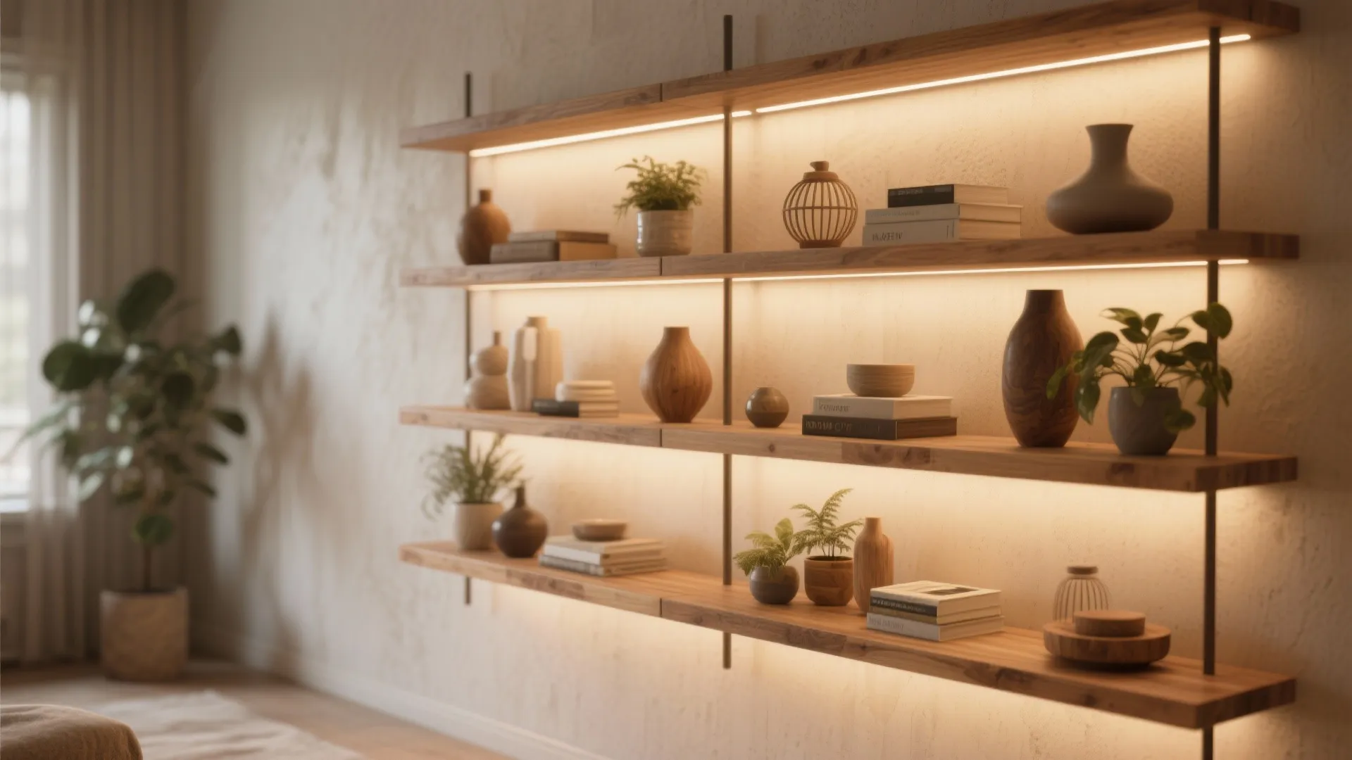 3. Wash the wall behind open shelving