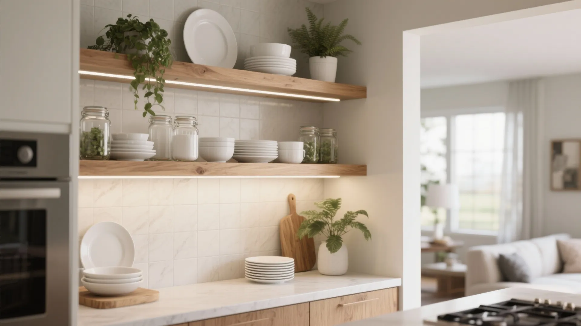 2. Open shelving and curated displays