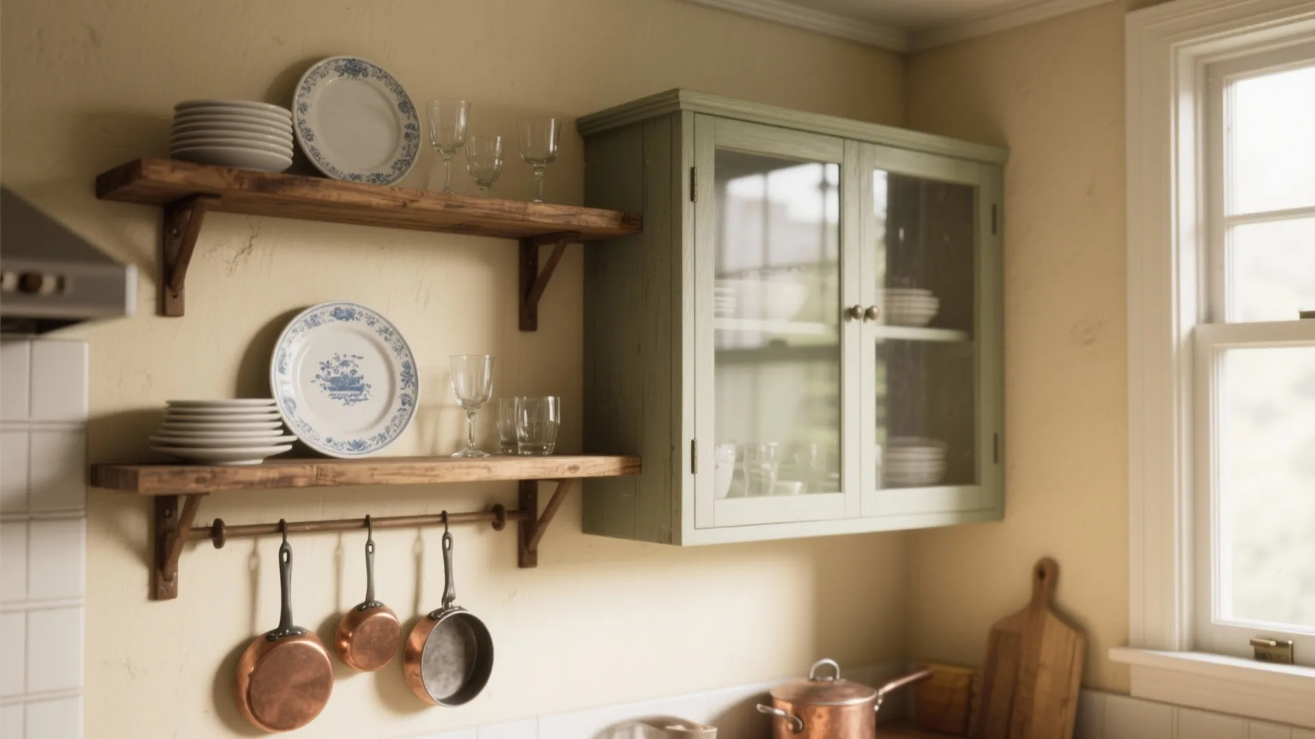 [Section: Rustic Open Shelving and Display]