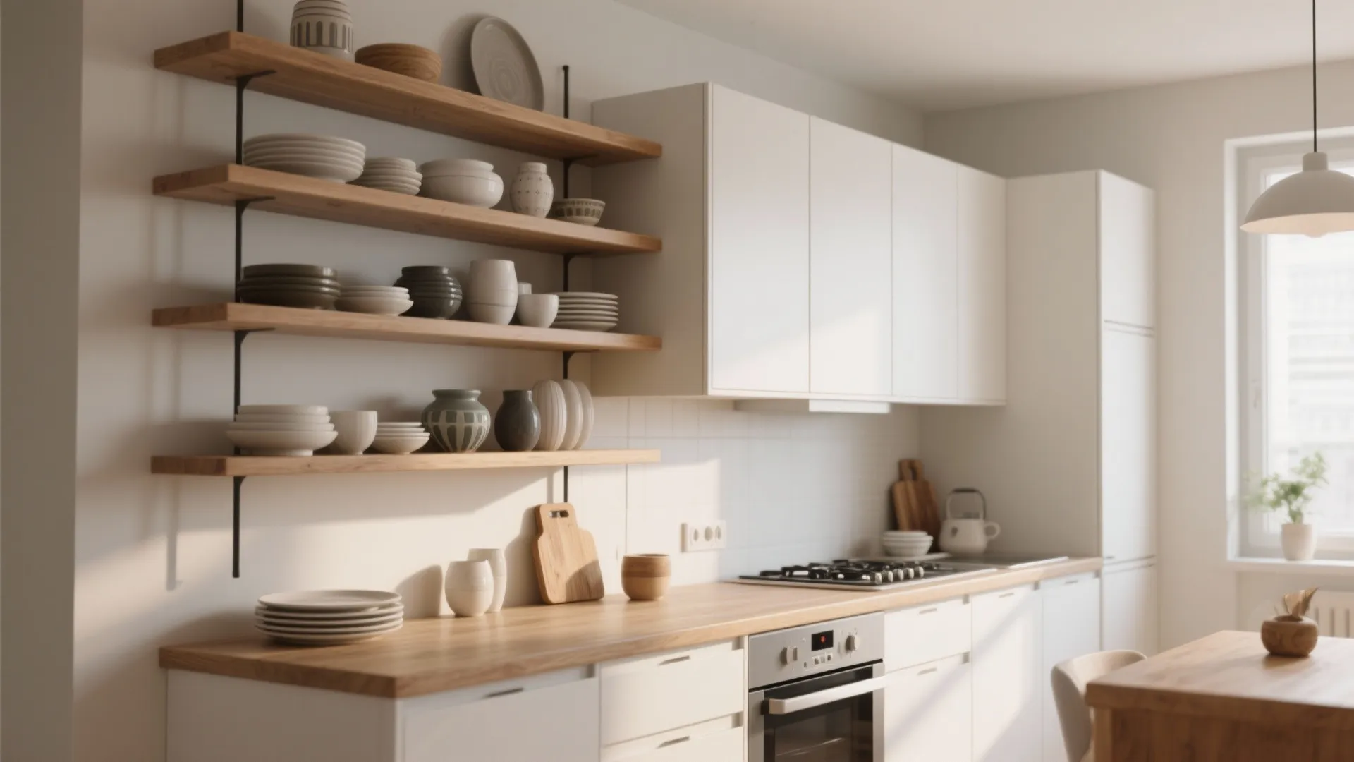 1. Mix Open Shelves with Closed Cabinets