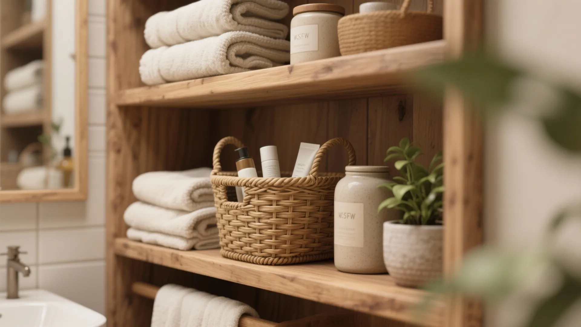 2. Open Shelving + Baskets