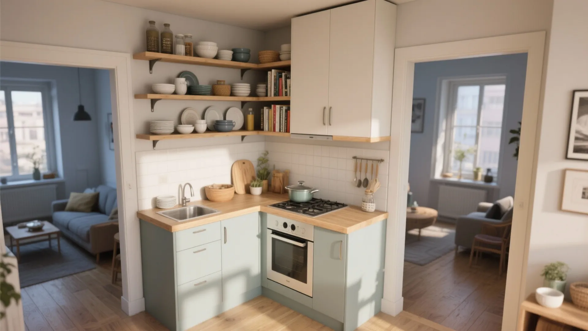 3. Open Shelving or Partial Doors — Casual, Practical, Slightly Risky