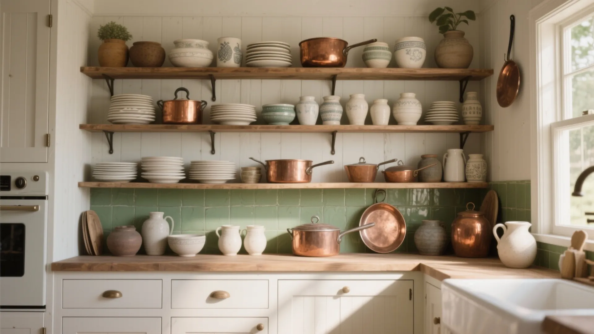 2. Open Shelving and Displayed Crockery