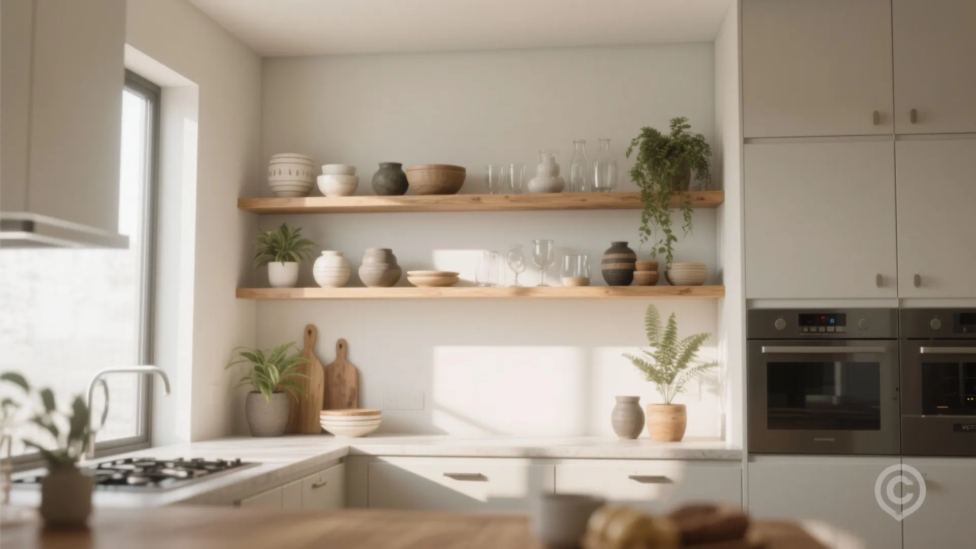 3. Open shelving and smart storage