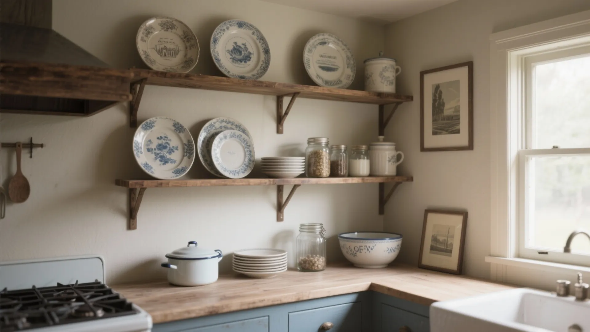 3. Open shelving with curated finds