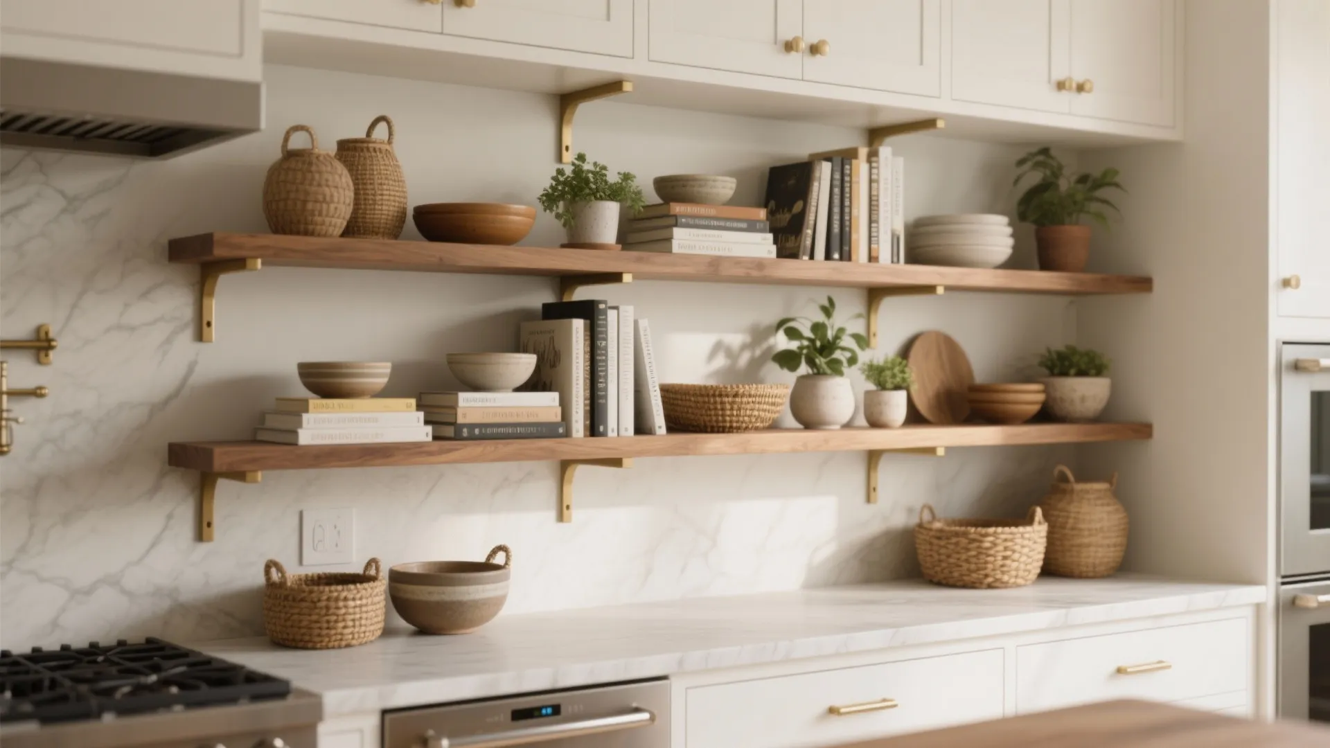 1. Built-in Open Shelving for Display