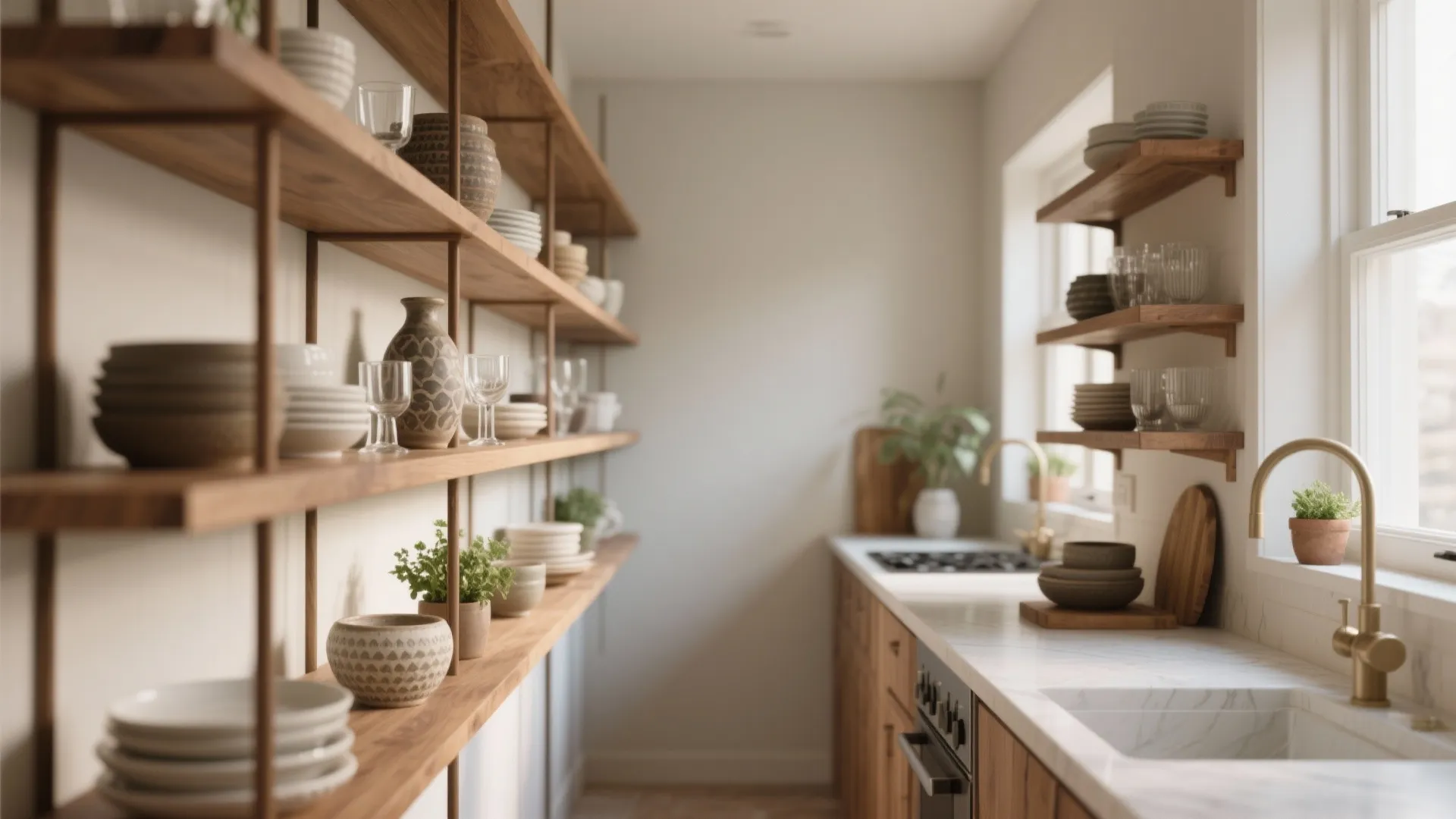 1. Open shelving + curated display