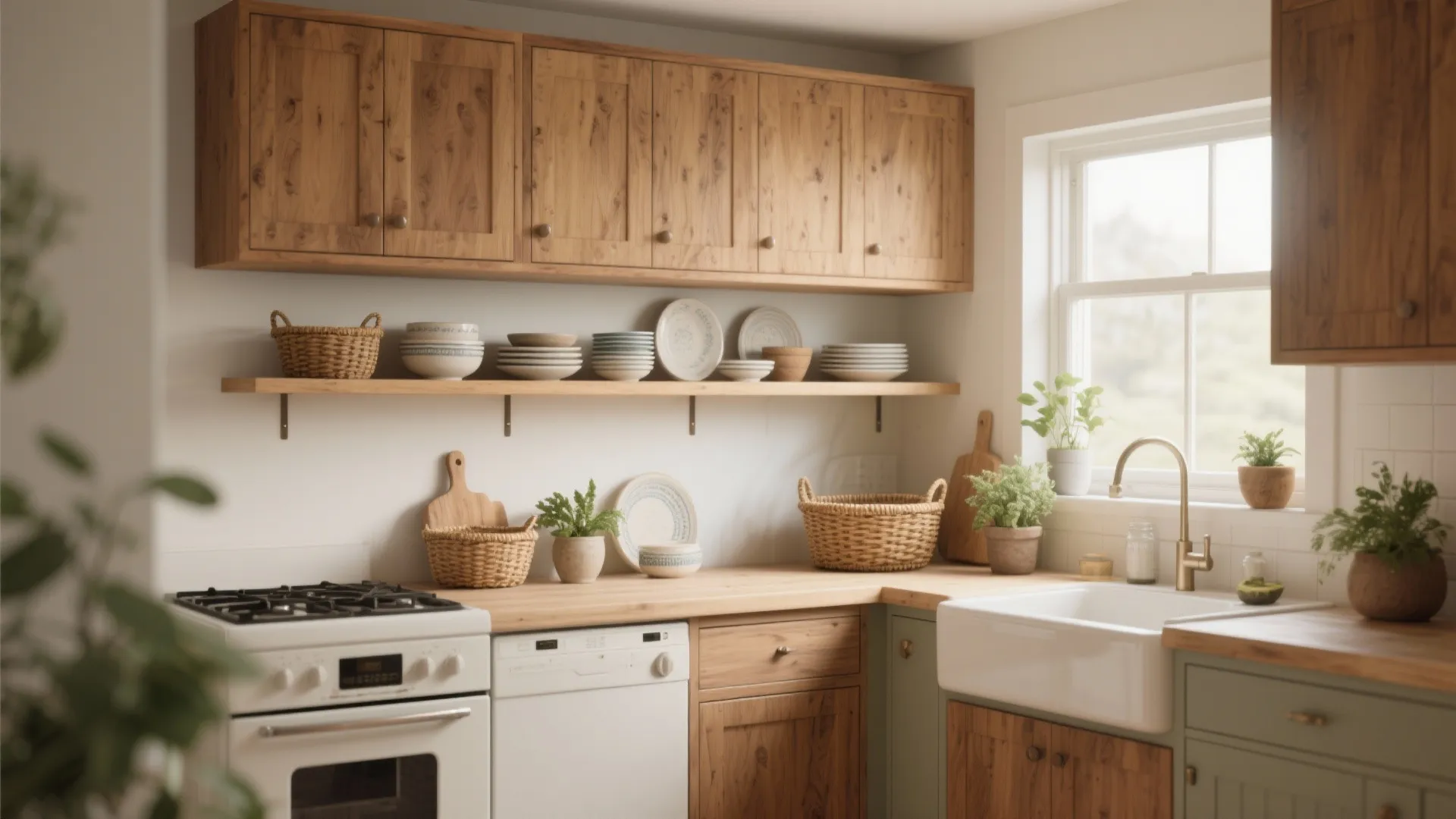 1. Open shelving and floating shelves