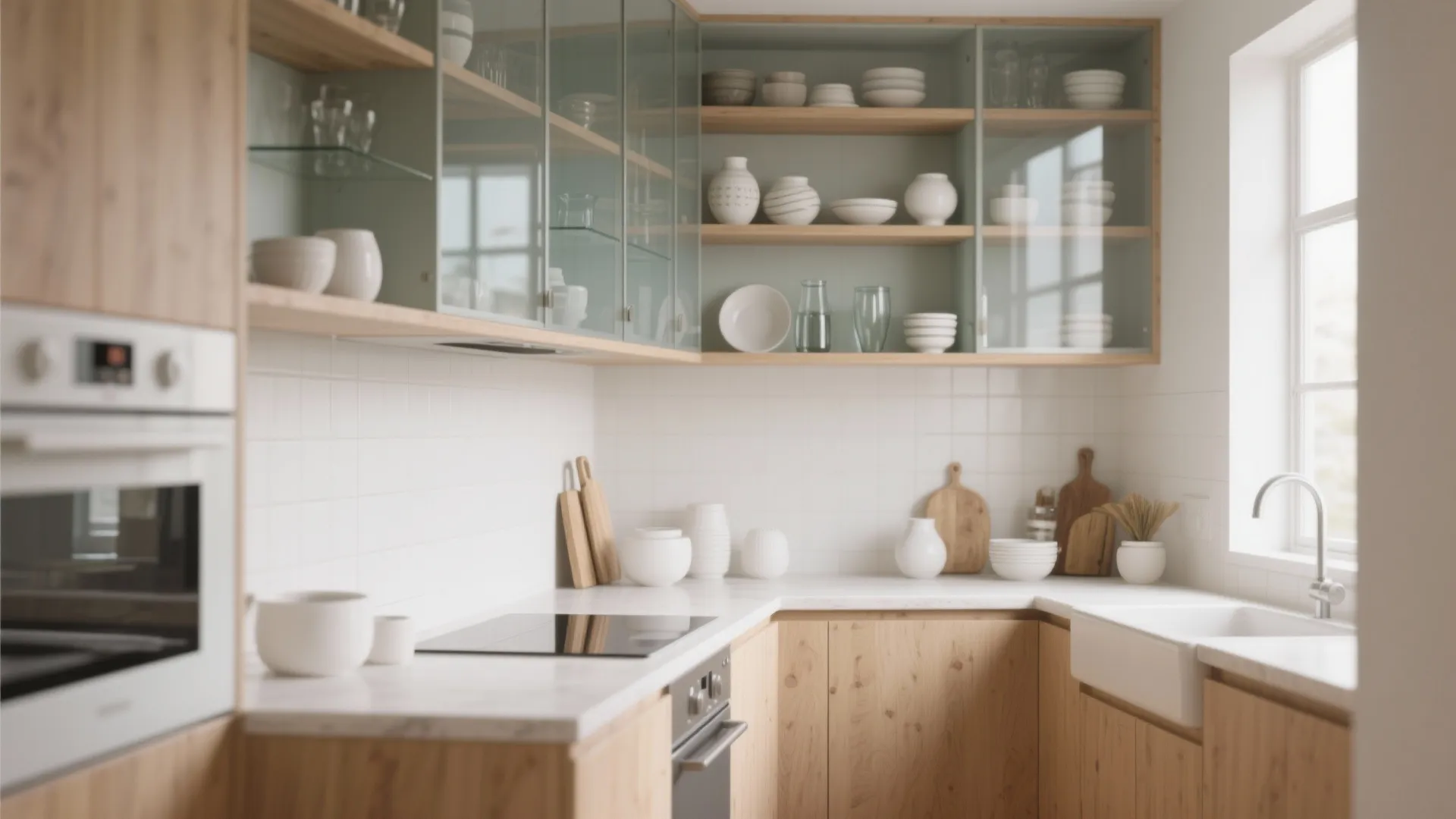 3. Create continuous sightlines with open shelving