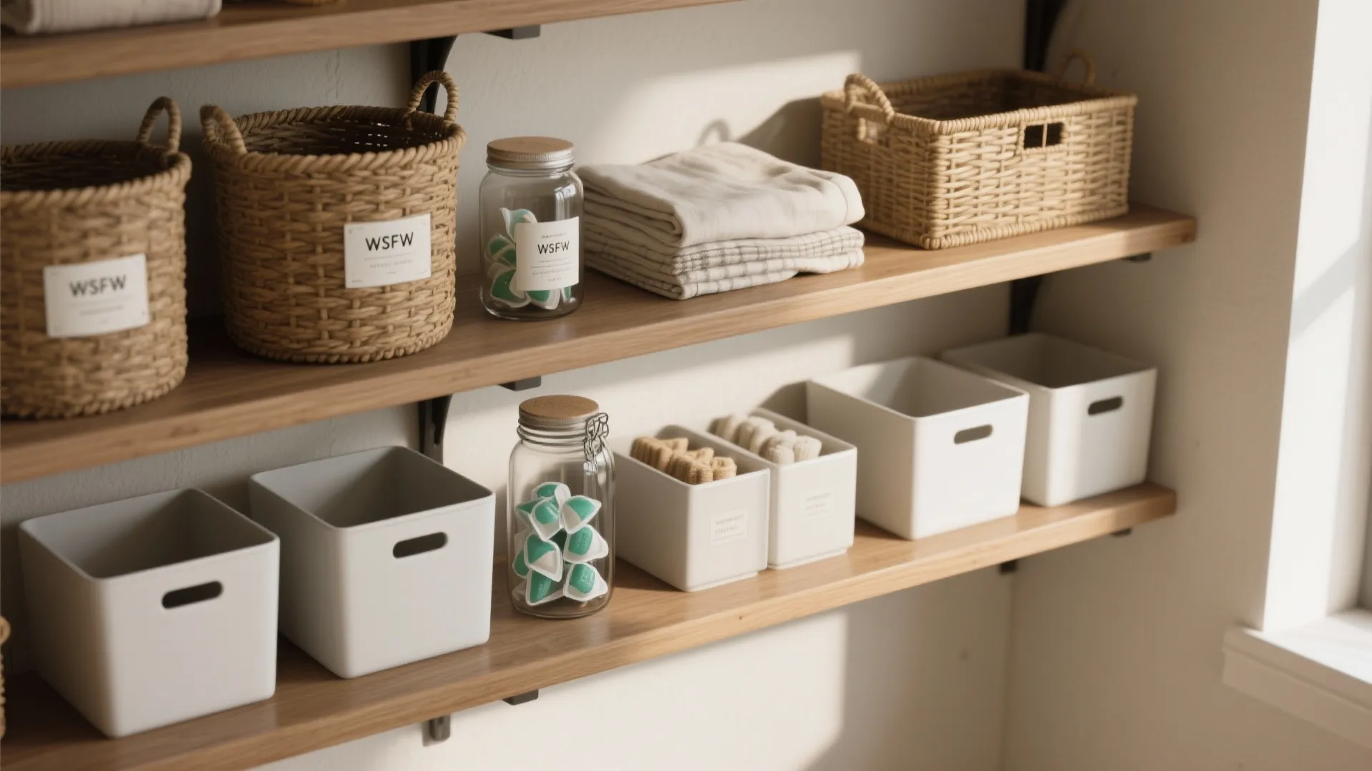 4. Open Shelving, Baskets and Modular Storage