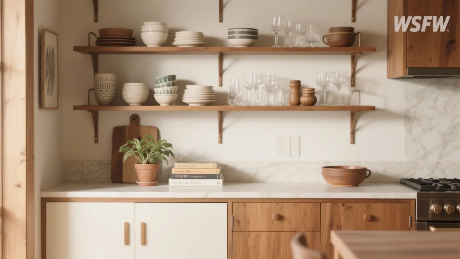 4. Open shelving, but styled intentionally