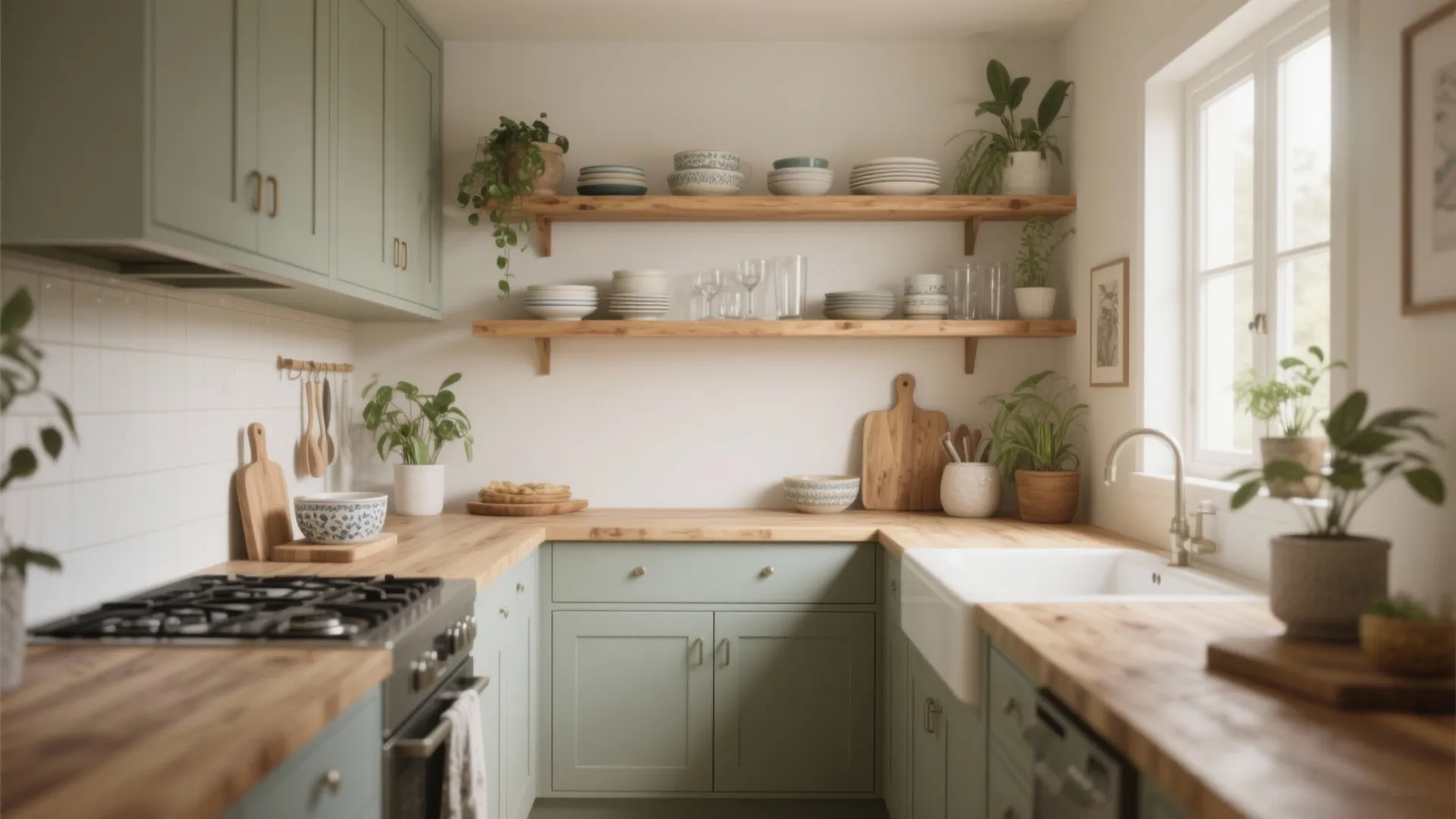 2. Add Open Shelving for Depth