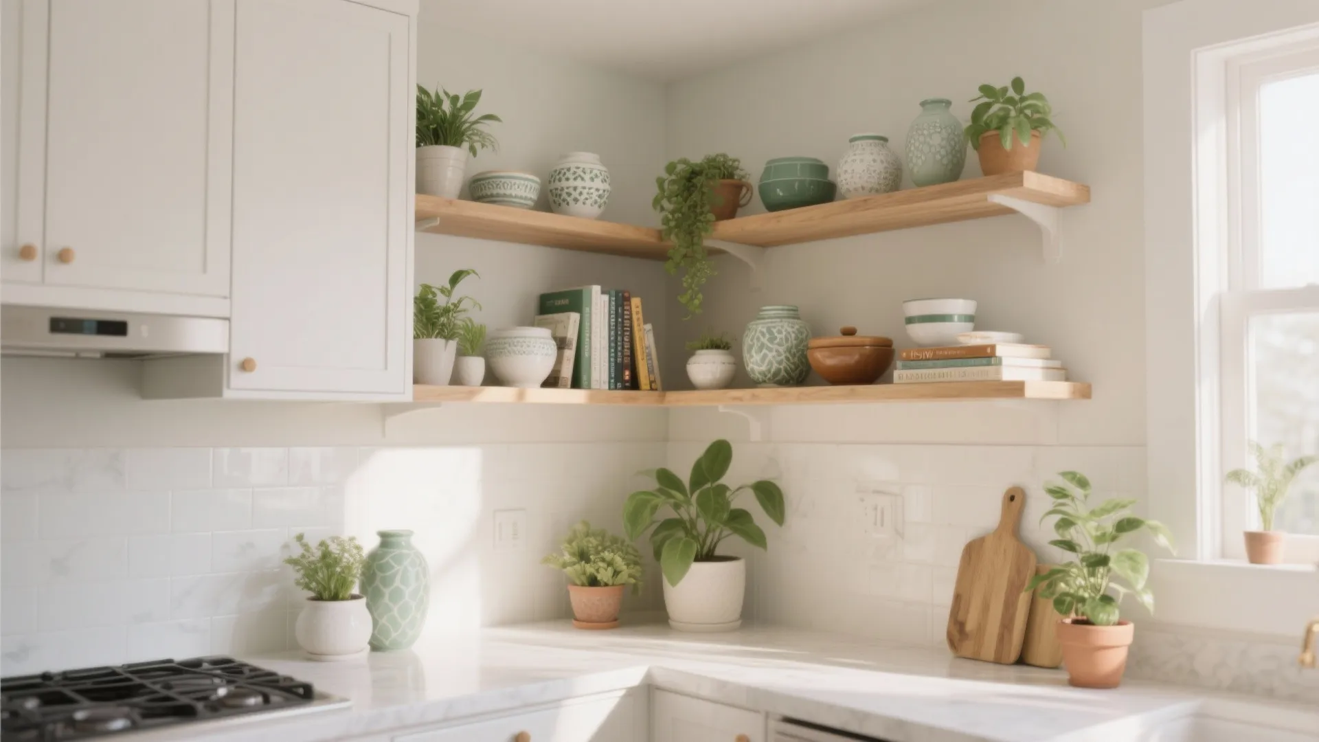 4. Open shelving and display corners