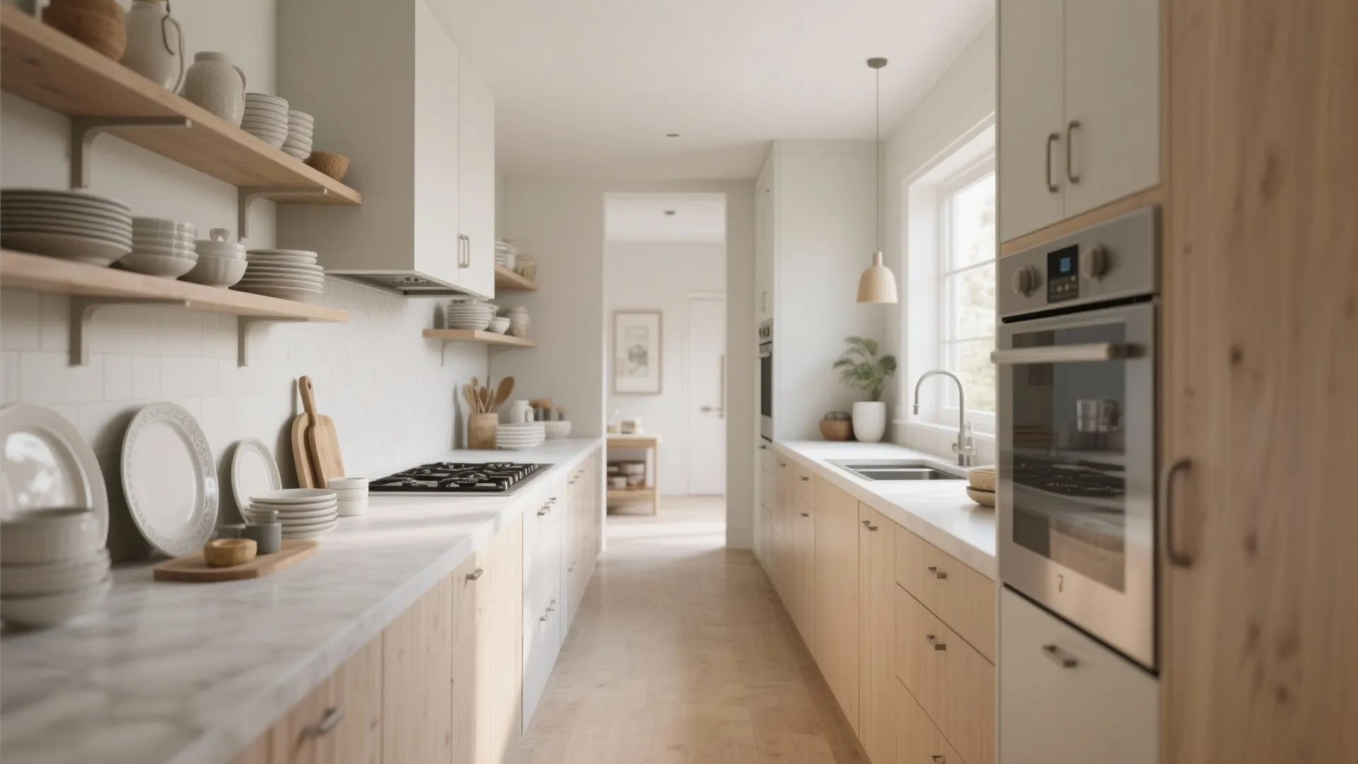 3. Mix Open Shelving and Closed Doors