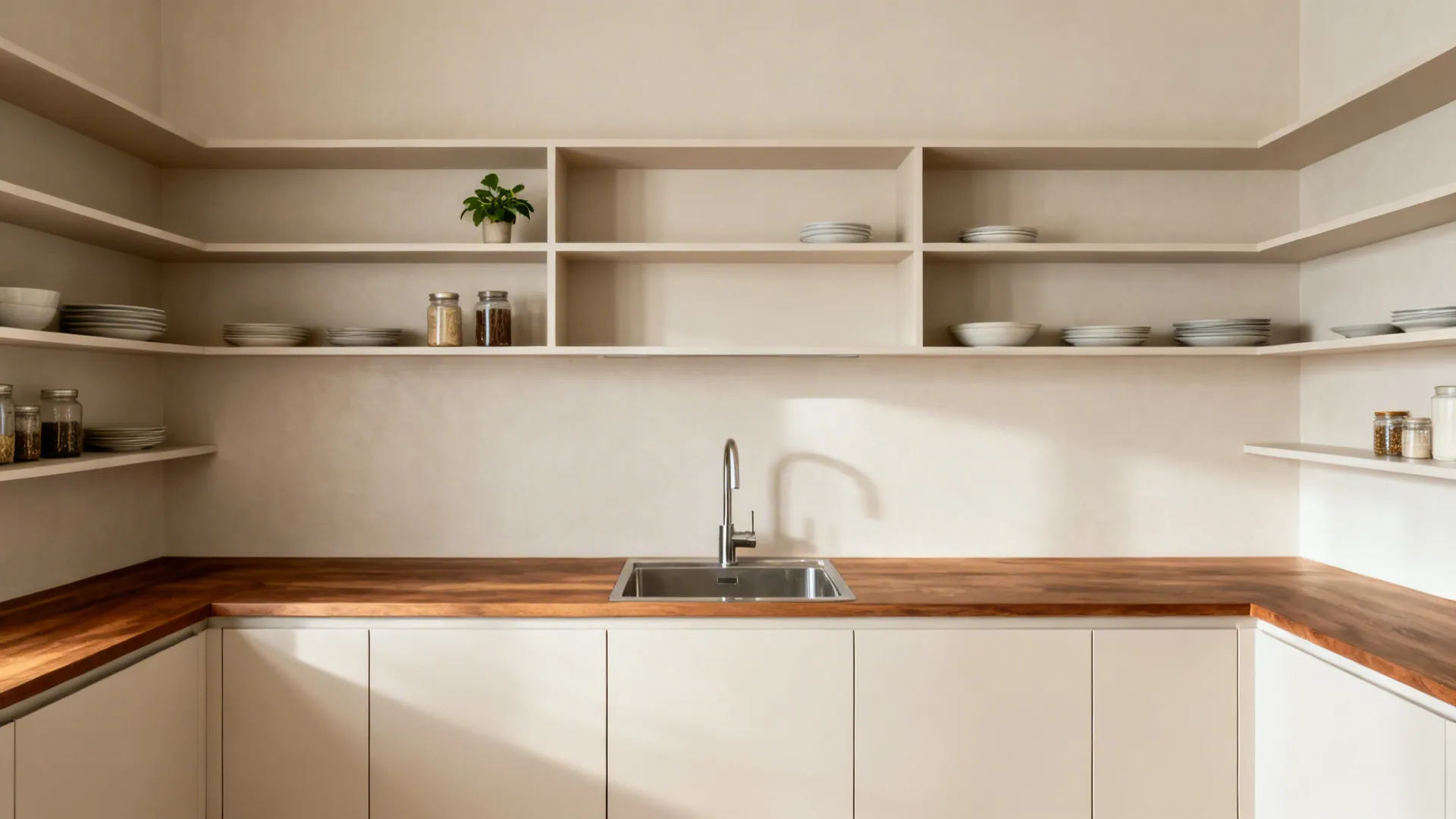 Wall-to-Wall Upper Shelves and a 24" Work Zone