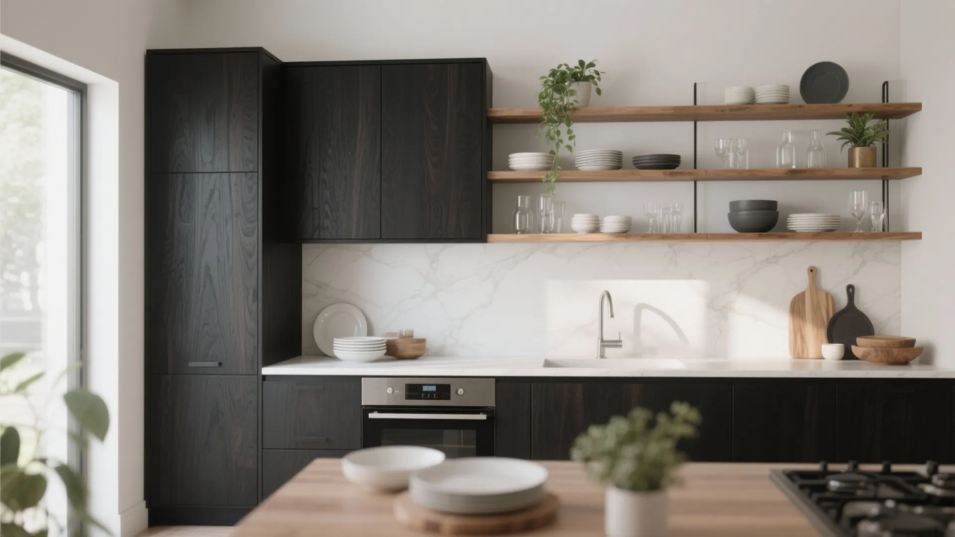 3. Open Shelving for Visual Air