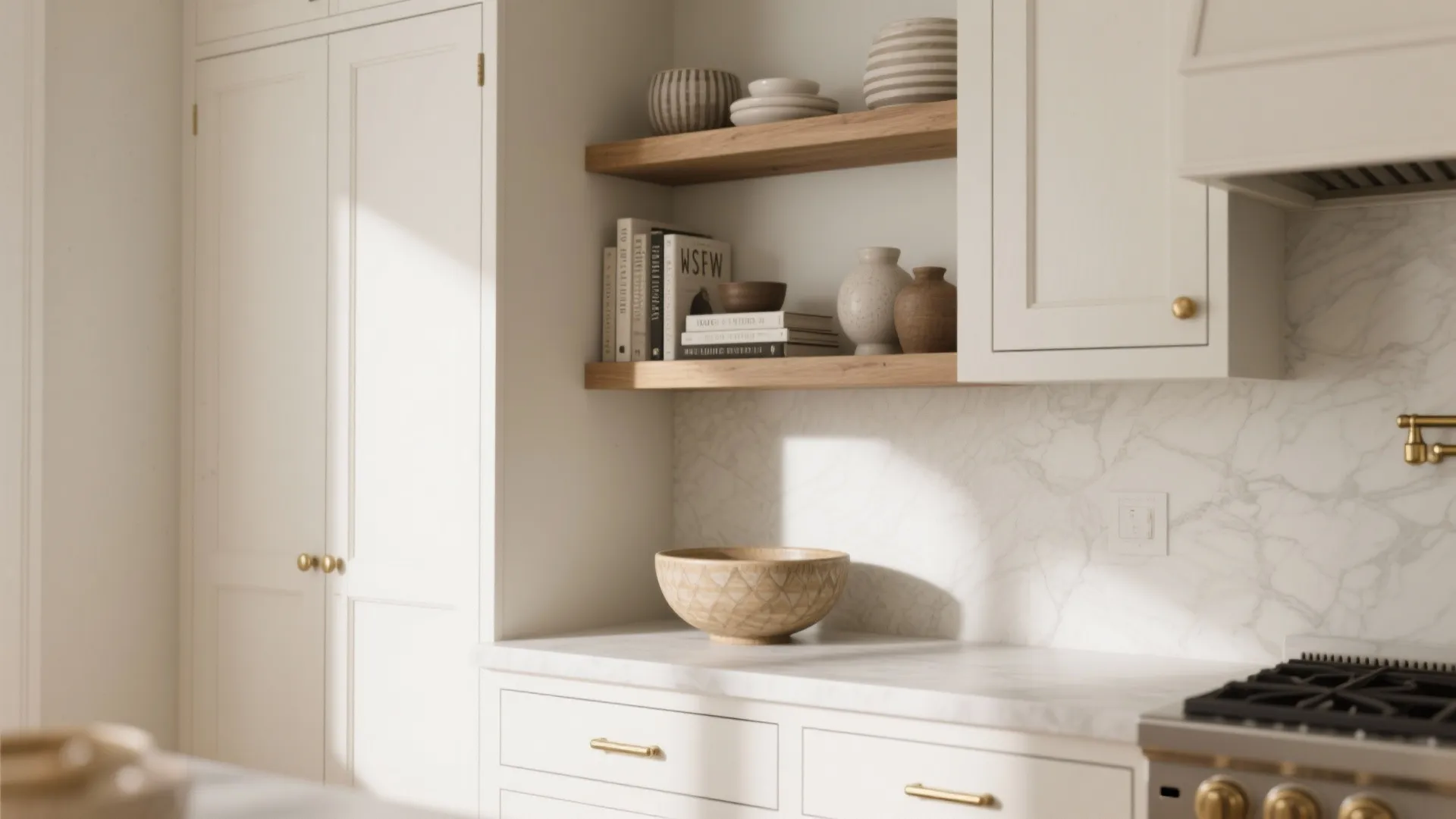 4. Integrate open shelving and alcoves