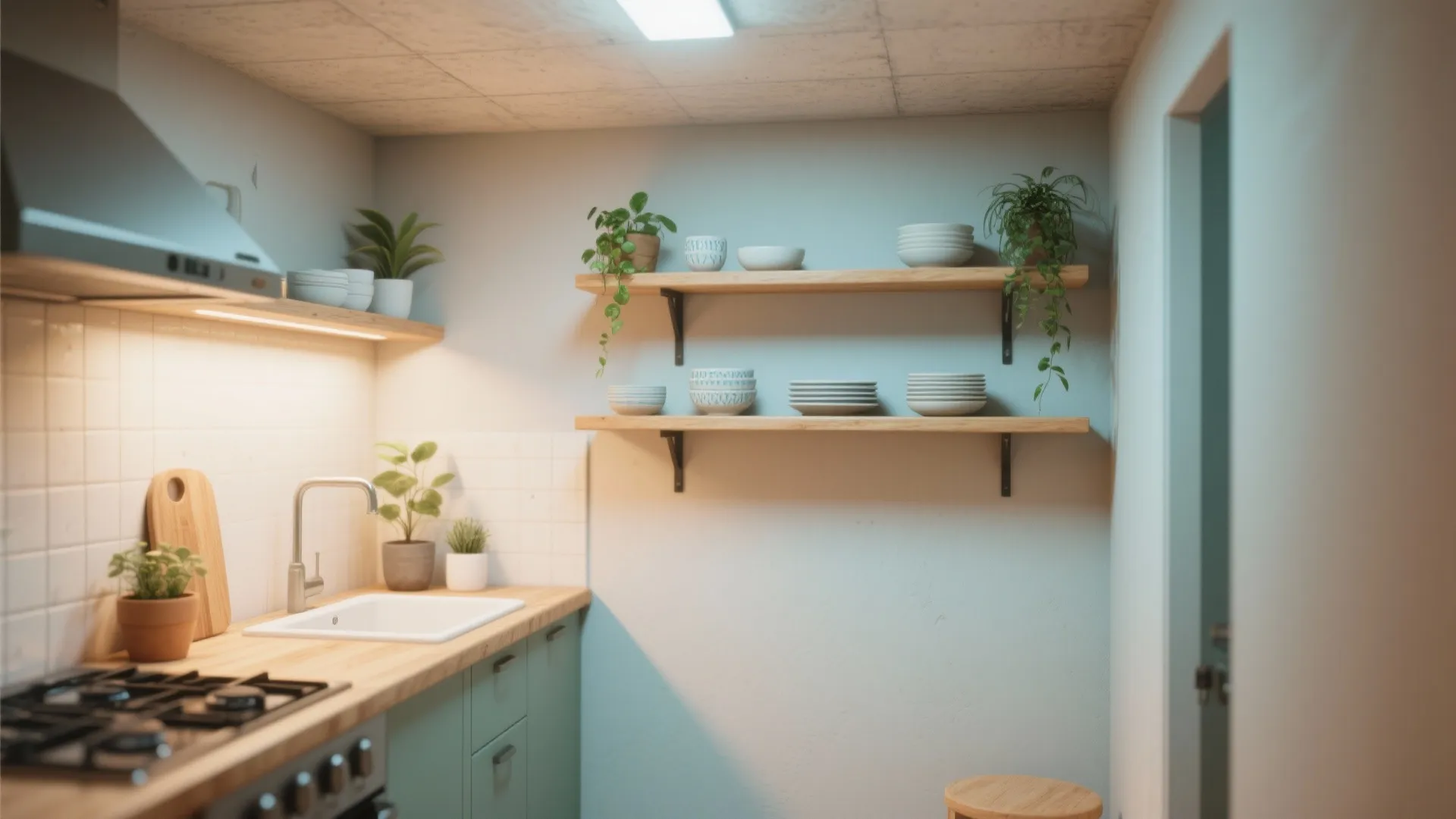 3. Open shelving for airy vibes