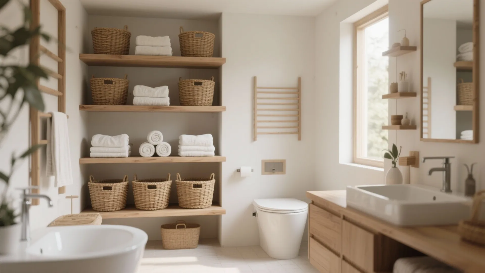 8. Open Shelving with Baskets
