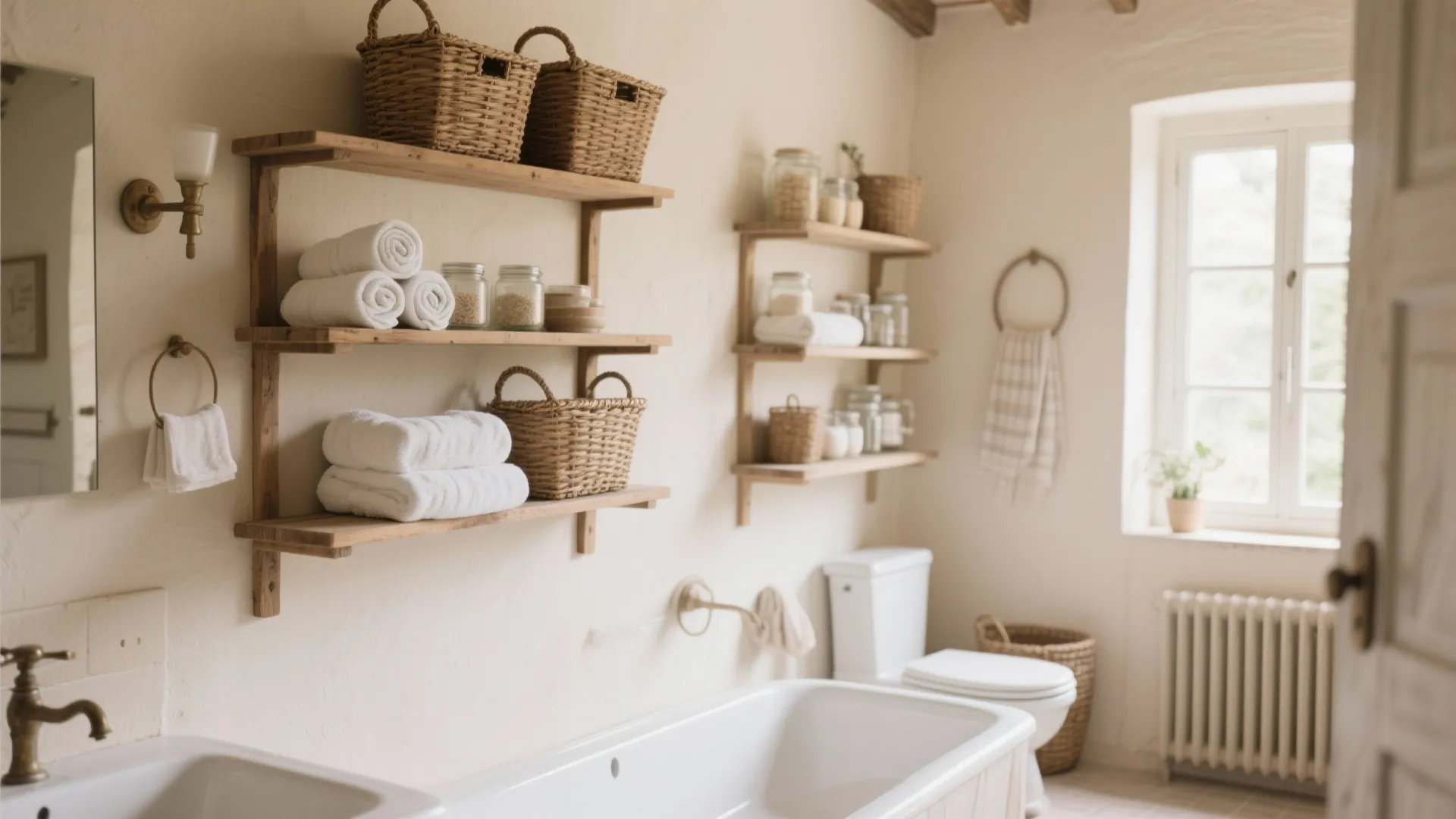 6. Open Shelving with Baskets