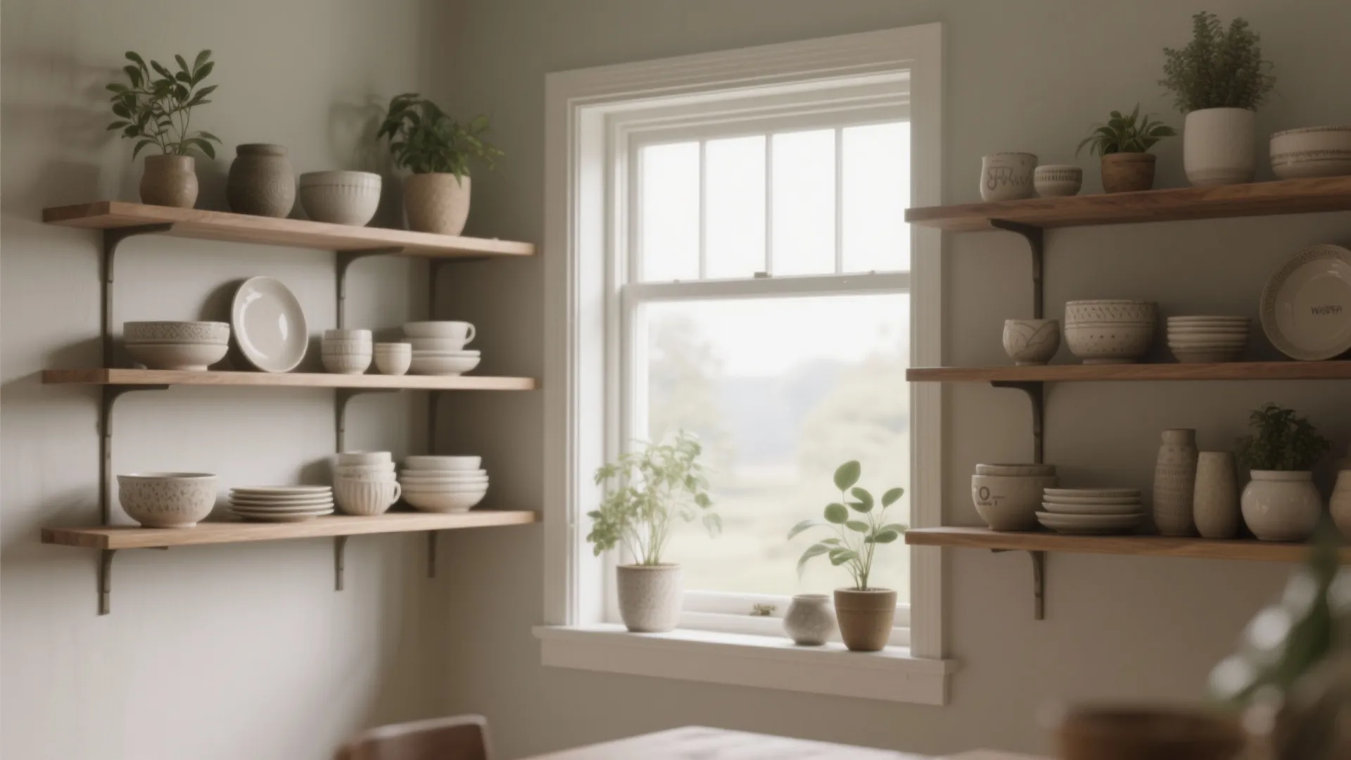 4. Open shelving and display in the bay