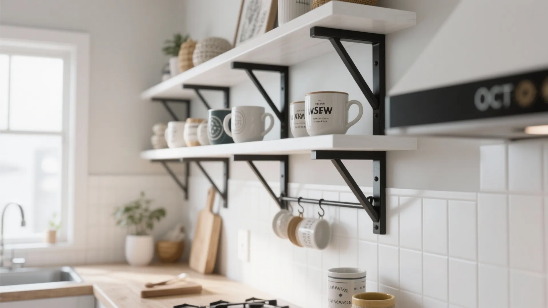 4. Open Shelving with Contrast