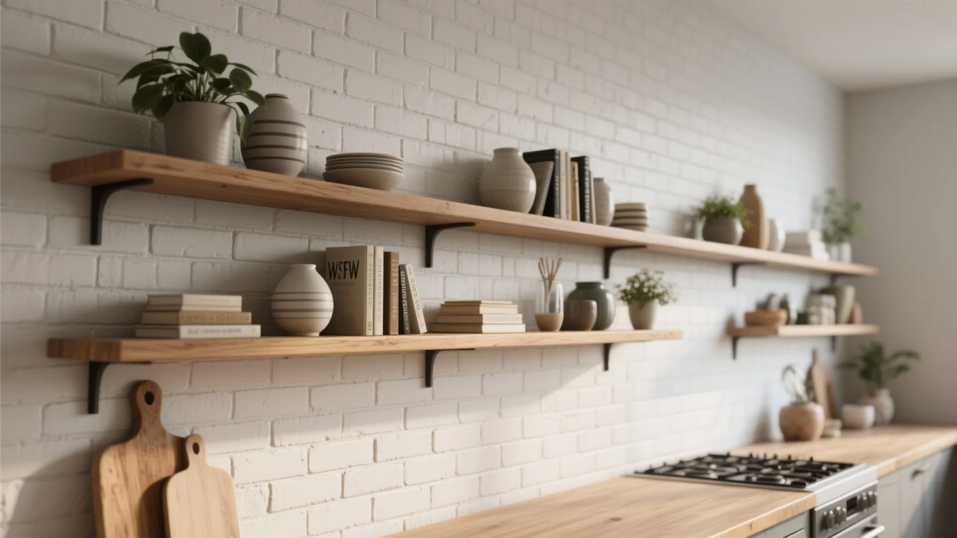 4. Open Shelving to Celebrate Brick
