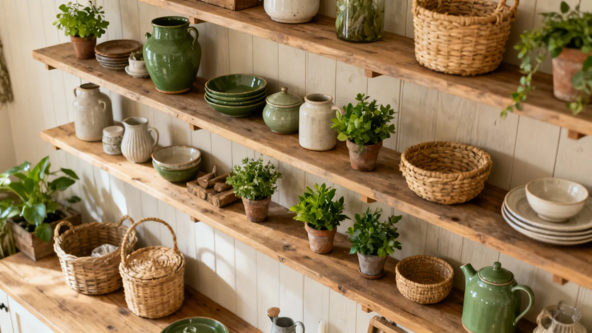 5. Open Shelving with Curated Decor