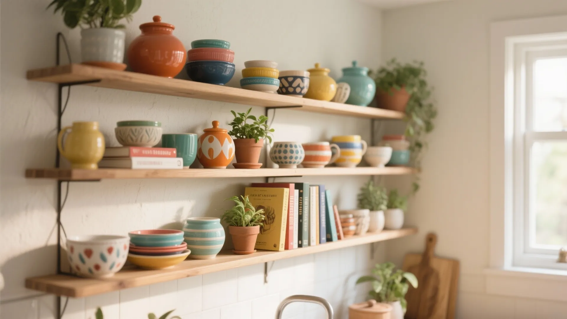 1. Open Shelving with Personality