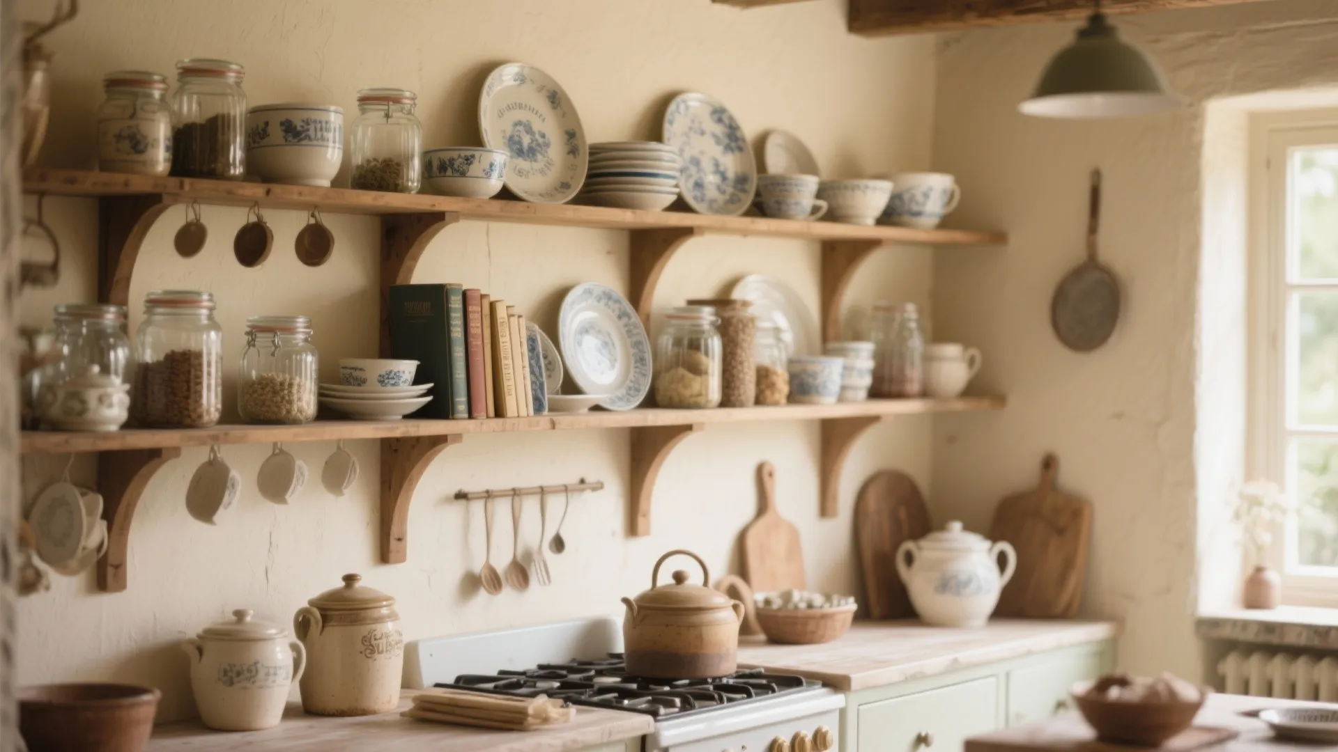 2. Open Shelving with Curated Displays