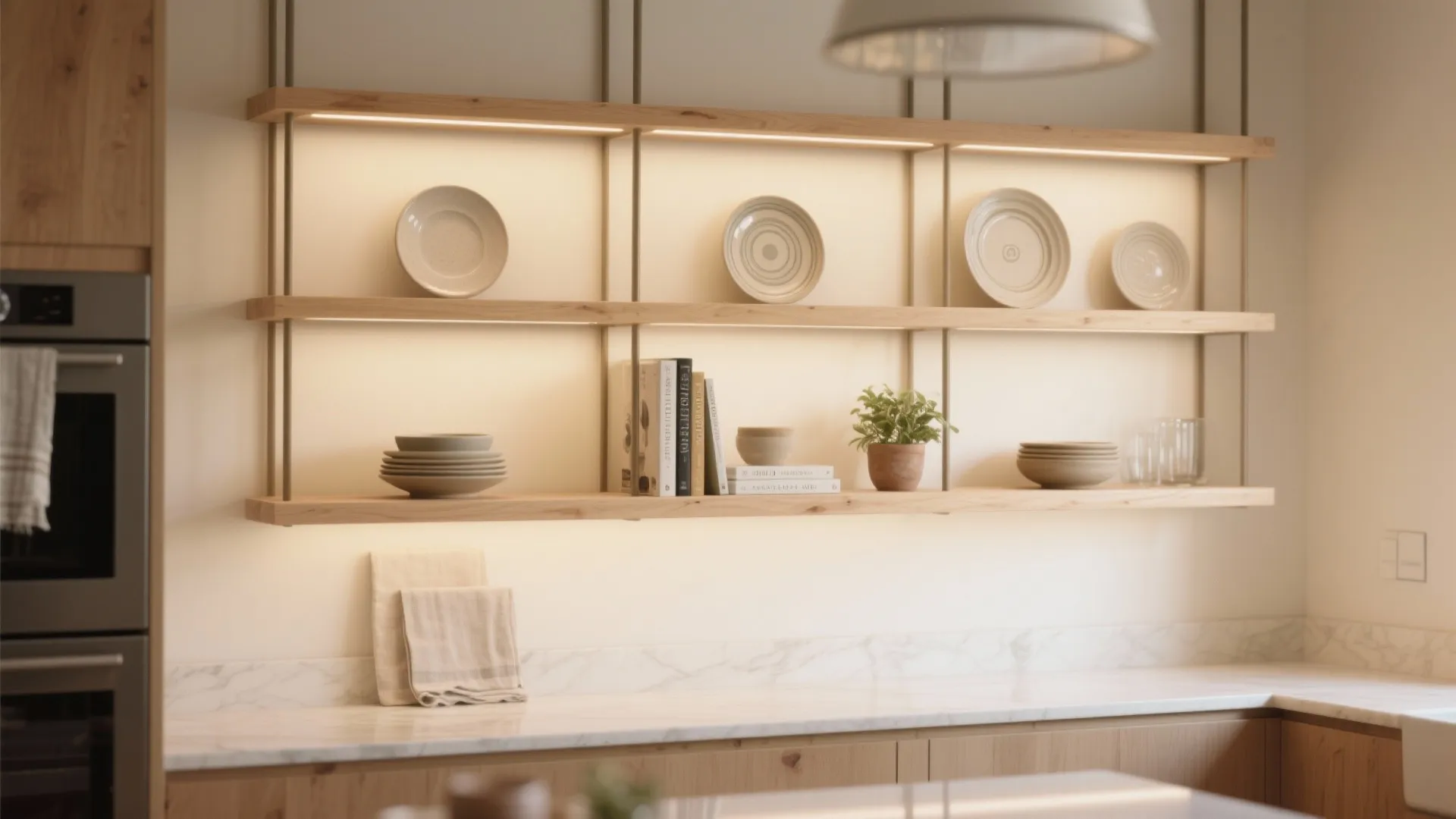 1. Open shelving with curated displays