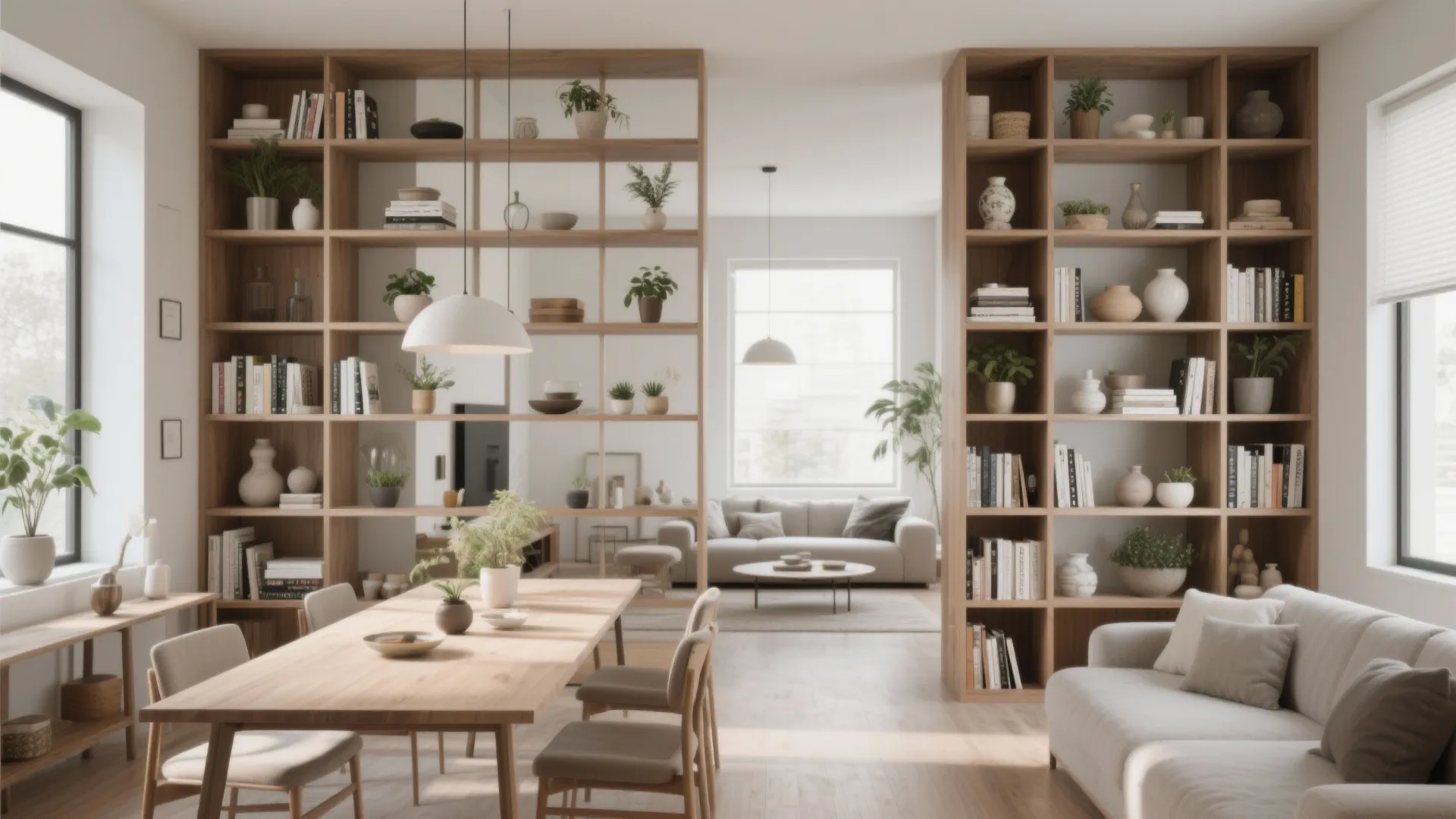 6. Open Shelving as a Subtle Divider