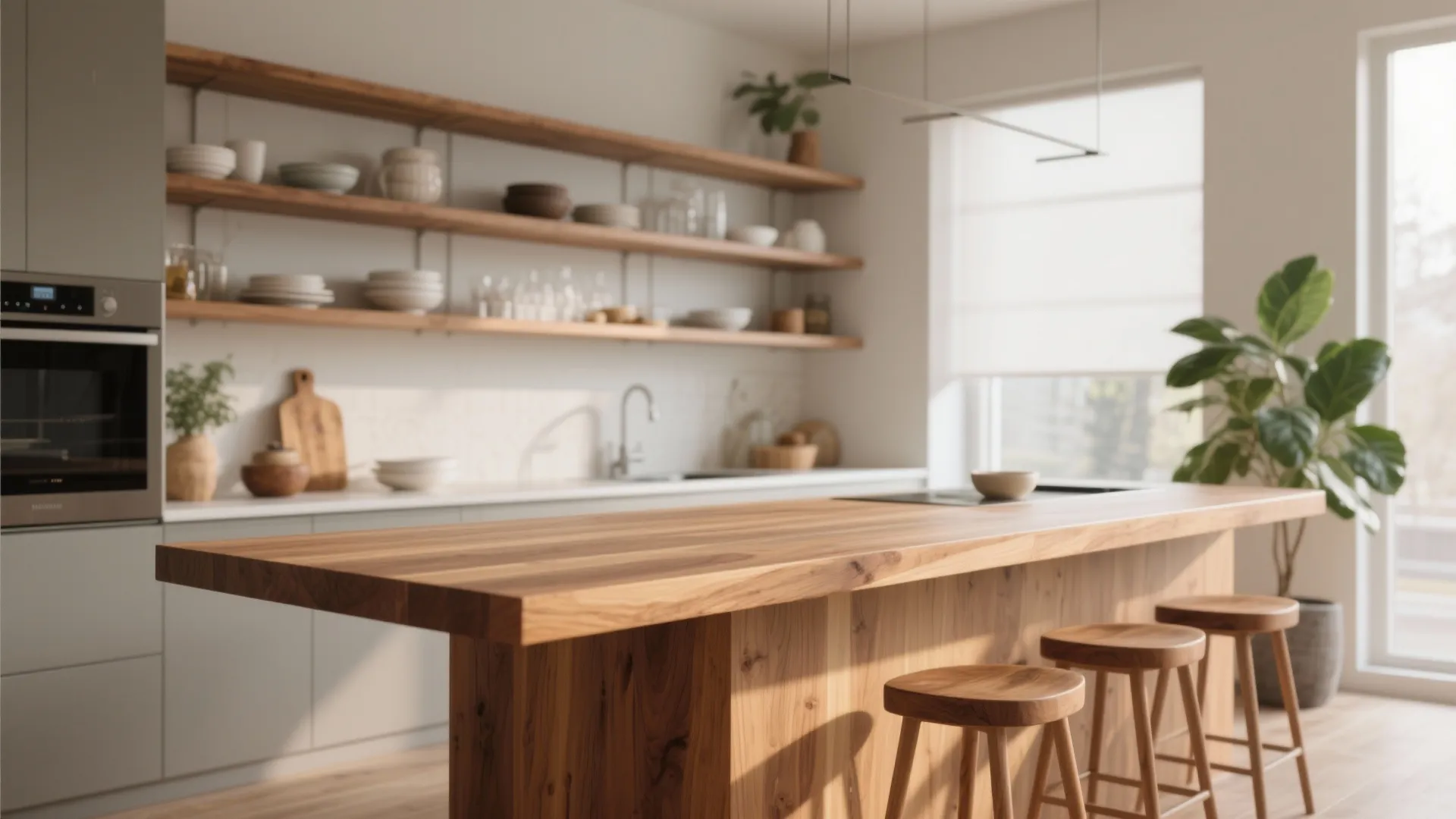 4. Open Shelves and Floating Counter Extensions